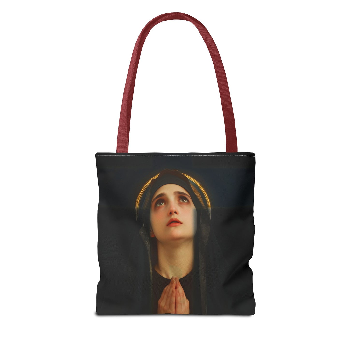 Our Lady of the Cross - Mother Mary  - Our Lady of the Crucifix - Marian Art - Tote Bag - Large Medium Small Faith Art Bag - Tote Purse