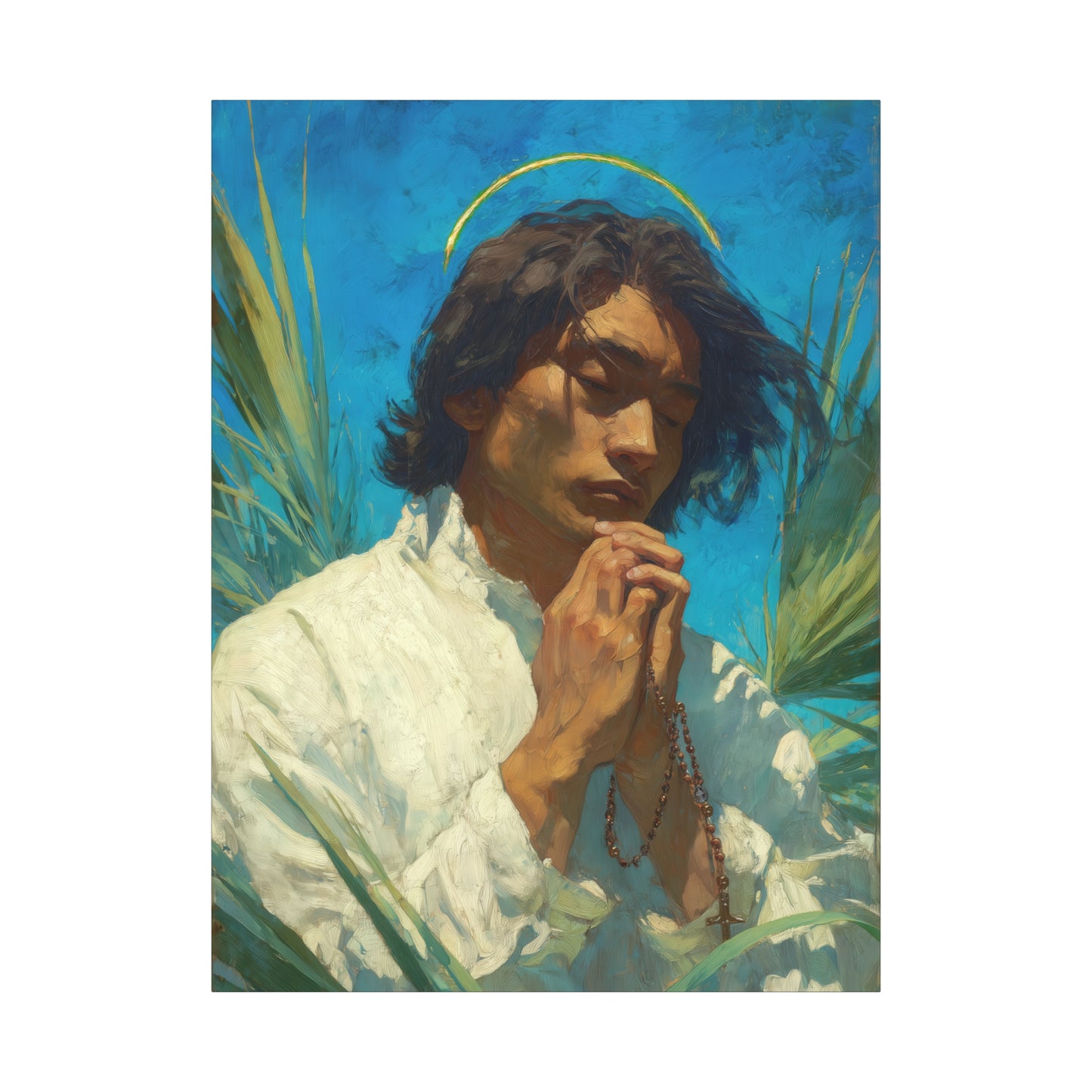 Saint Lorenzo Ruiz - Multiple Sizes - Catholic Home art - Museum Wrapped Canvas - Sanctified Souls Print - Catholic Martyr Art