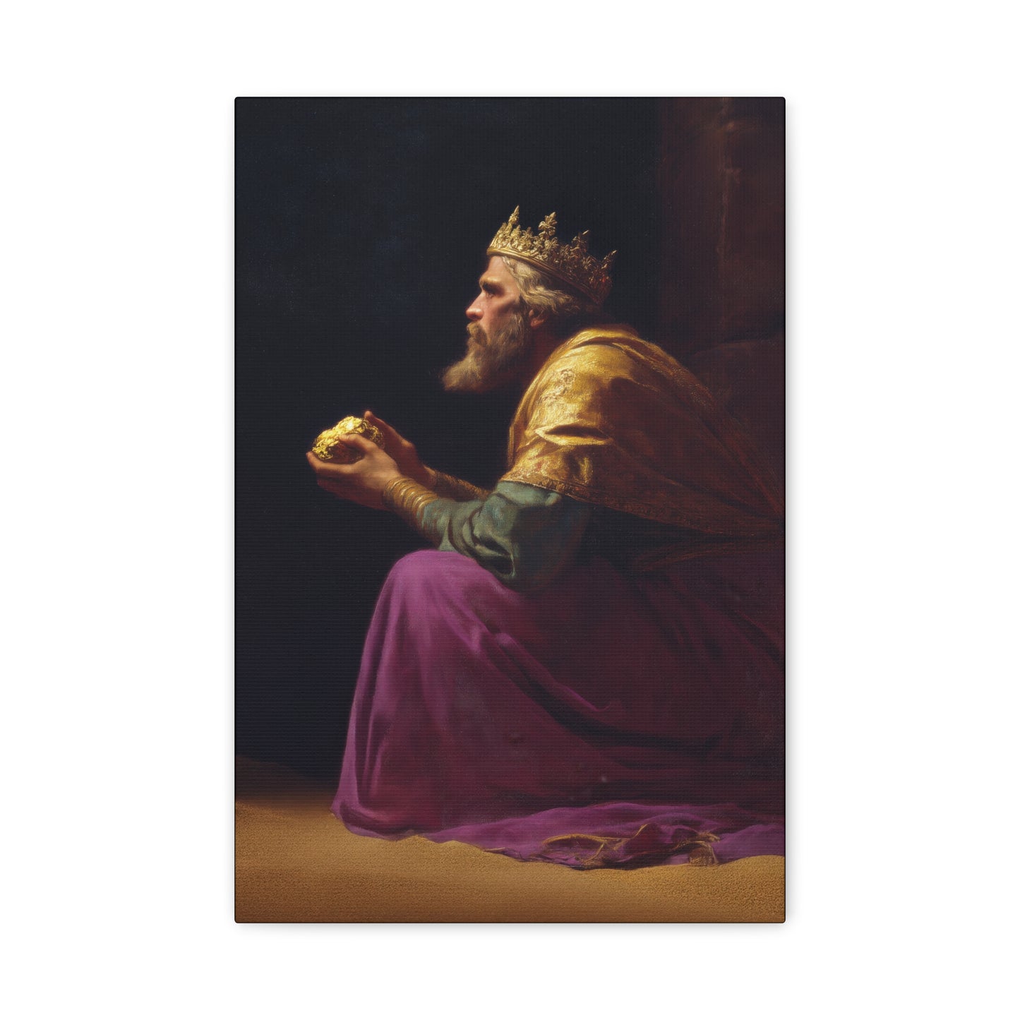 Melchior and the Gift Fit for a King - 3 Wise Men - Gallery Wrapped Canvas - Print - Religious Art for your Home - Catholic