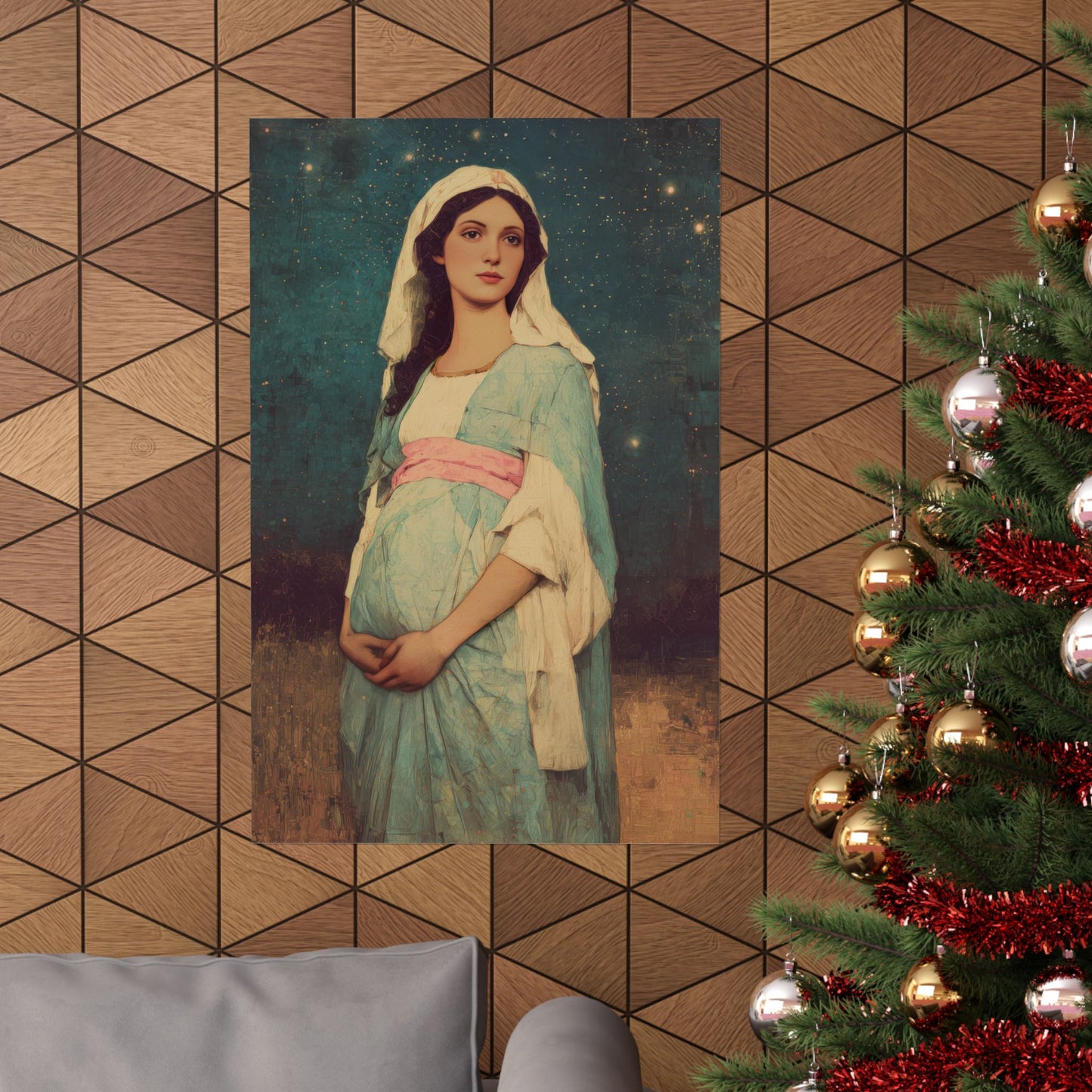 Our Lady of 'O' - Our Lady of Expectation - Mother Mary - Marian Art - Sanctified Souls Print - Multiple Sizes - Premium Vertical Posters
