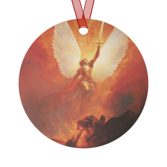Saint Michael Metal Ornament - Religious Holiday Christmas Ornament and Keepsake - Prayer Ornament