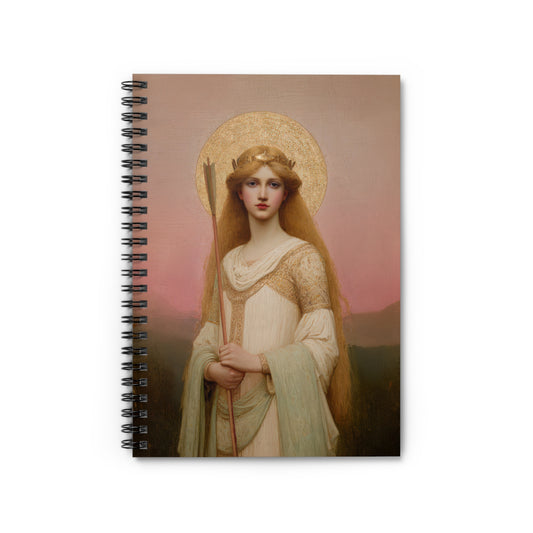 Saint Ursula - Sanctified Souls Art - Religious Based Notebook - Spiral Notebook - Prayer journal - Catholic Saint Art