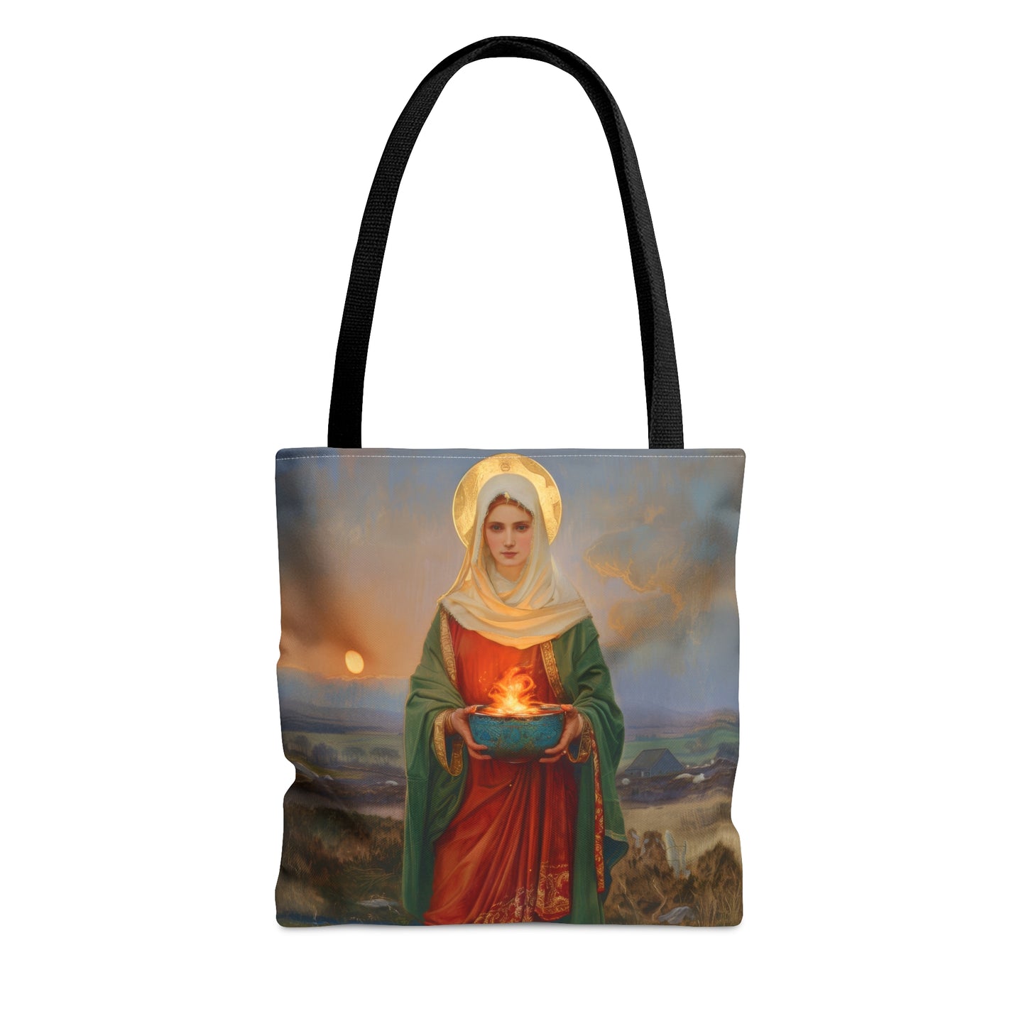 Saint Brigid of Ireland / Kildare Tote Bag - Large Medium Small Faith Art Bag - Catholic Faith Purse - Religious - Prayer Bag - Devotional