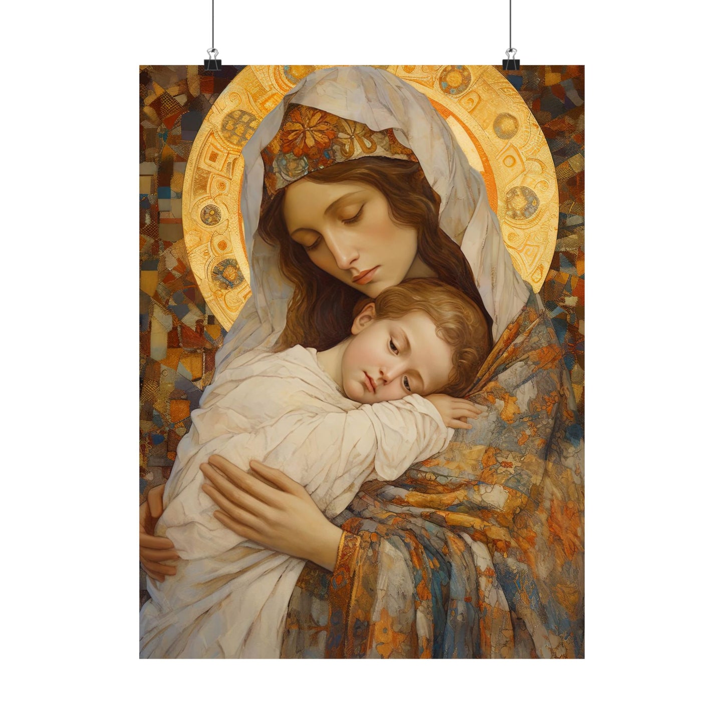 Cradle of Grace - Madonna and the Christ Child - Print - Sanctified Souls Print - Multiple Sizes - Premium Matte Vertical Posters