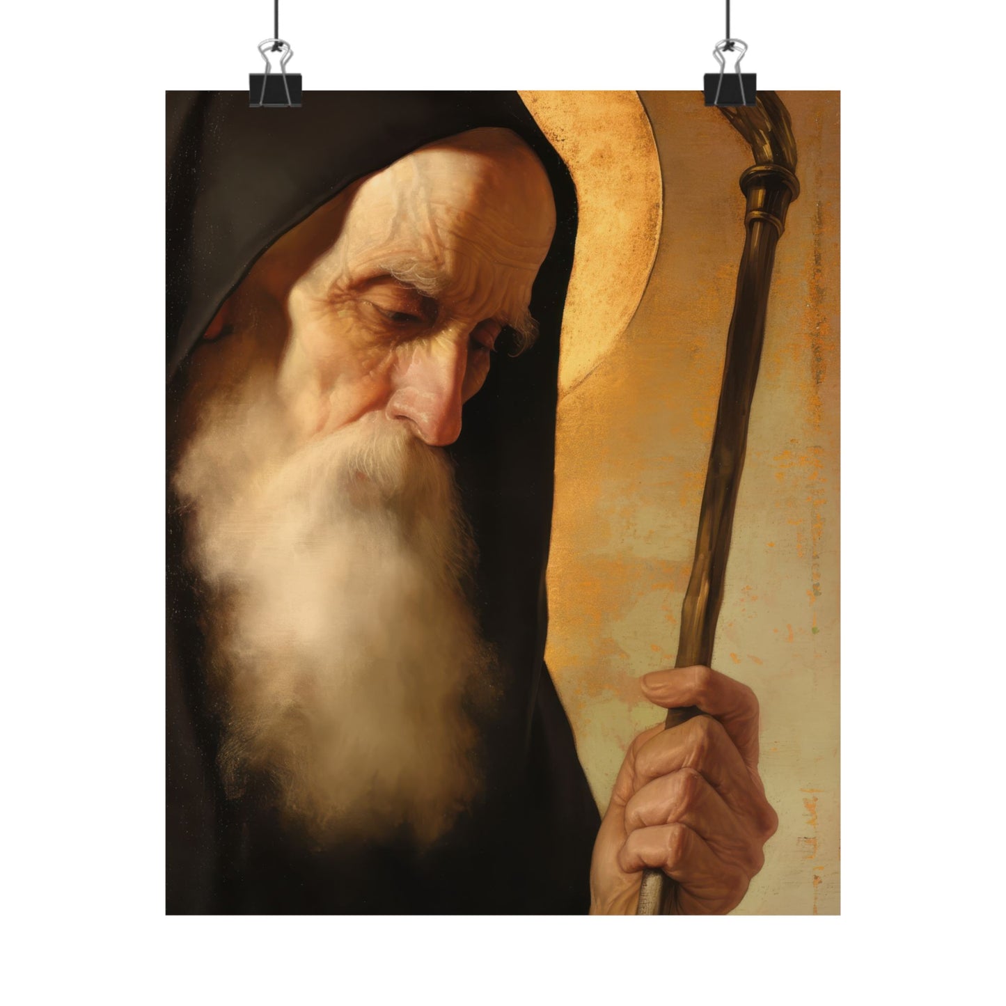 Saint Benedict  - Sanctified Souls Print - Multiple Sizes - Premium Posters - Catholic Art - Christian Home Decor Artwork
