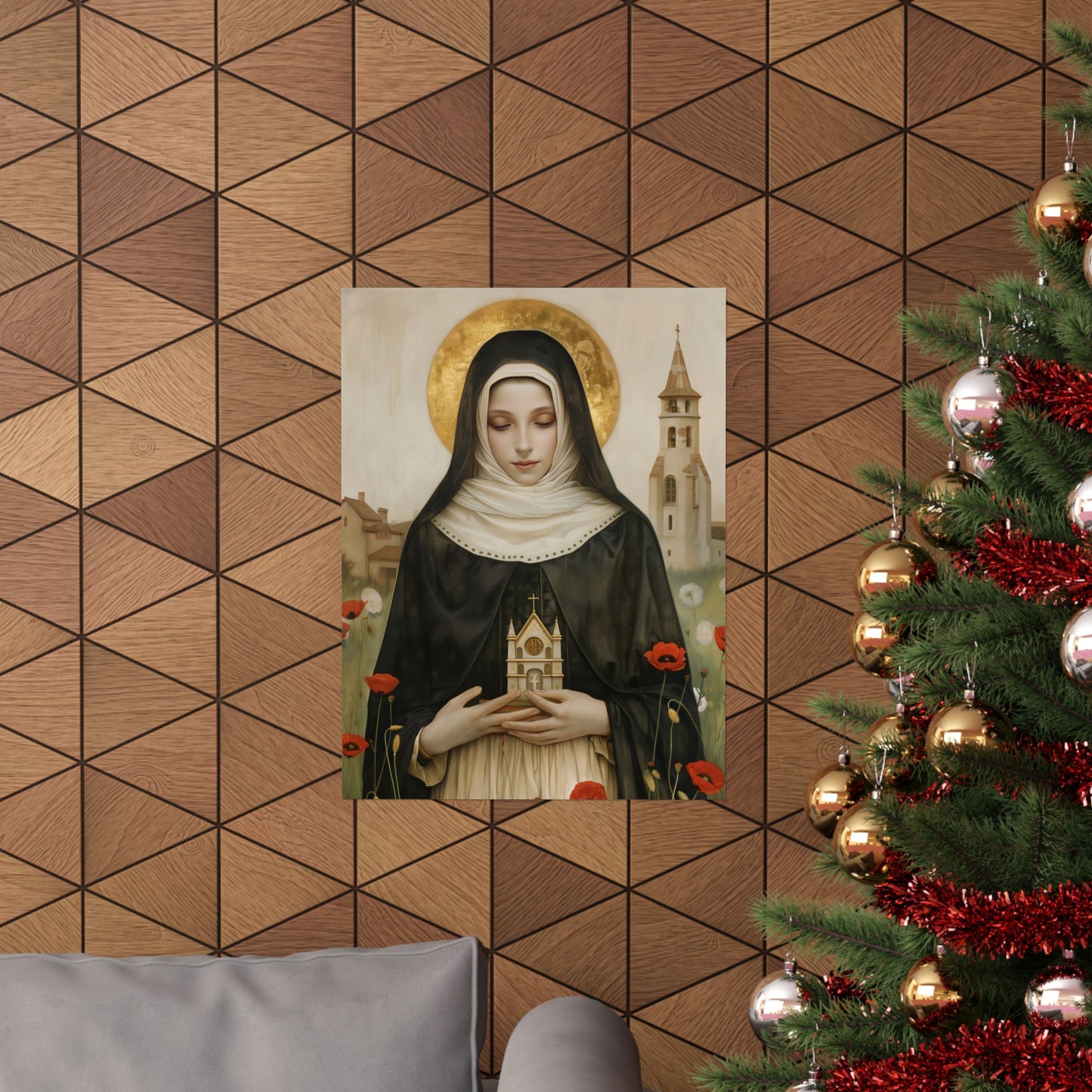 Saint Erentrude Poster Print - Sanctified Souls Print - Multiple Sizes - Premium Posters - Catholic Art for your home