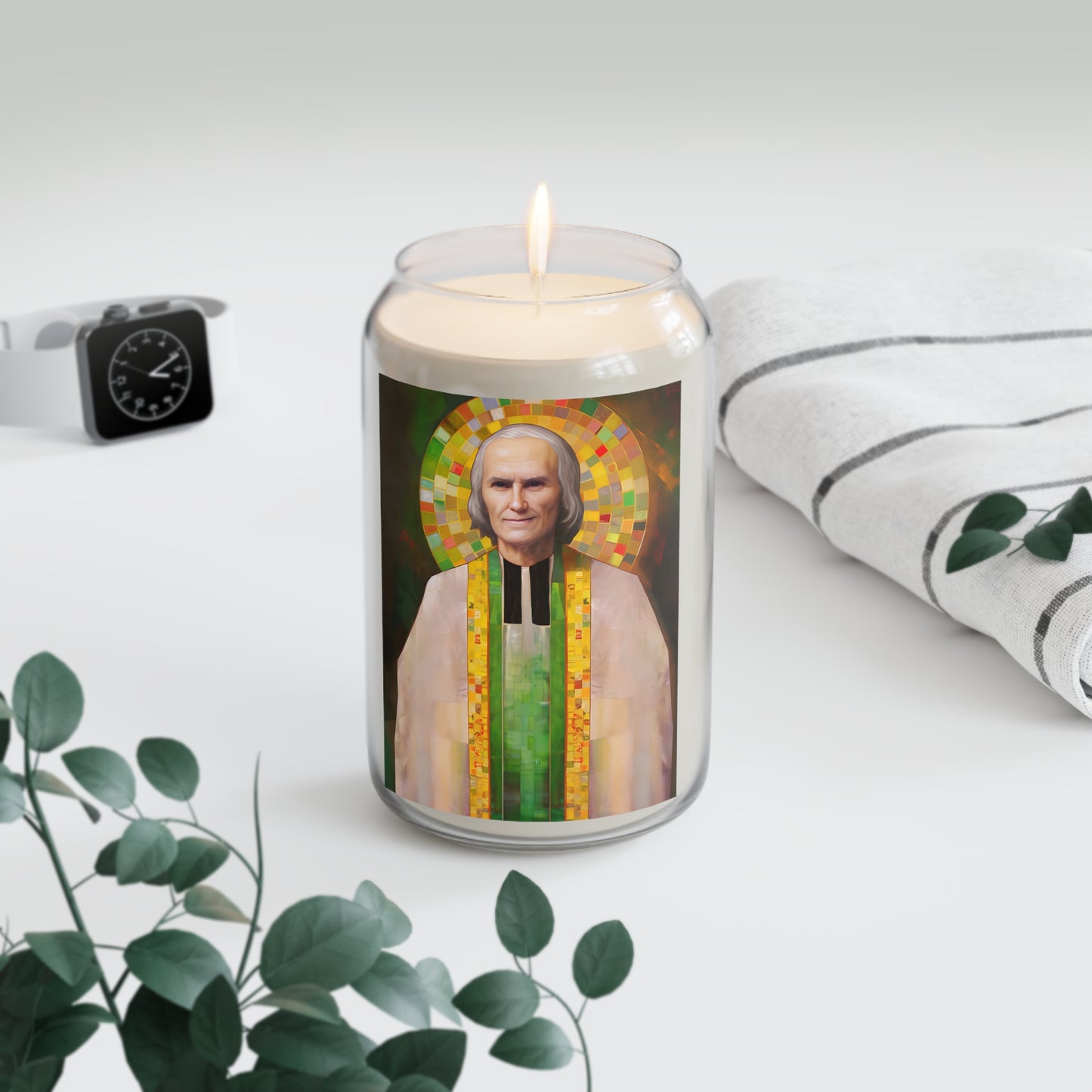 Saint John Vianney - Scented Prayer Candle, 13.75oz - Tall Size - Religious Prayer Candle - Catholic Art - Religious Gift