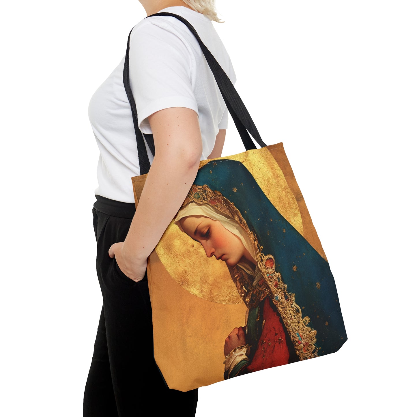 Our Lady of Mercy / Our Lady of Ransom - Tote Bag - Large Medium Small Faith Art Bag - Bible Study Faith Purse - Double Sided Prayer Tote