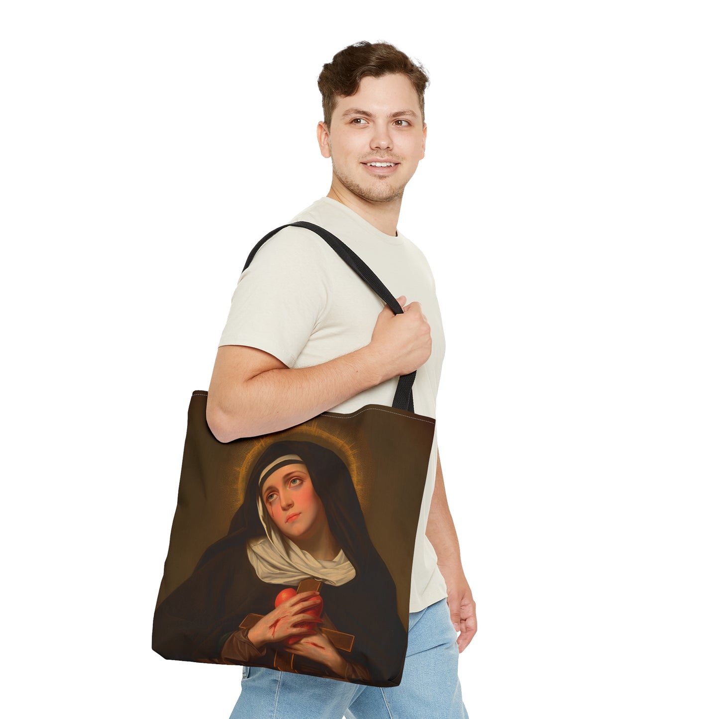 Saint Veronica Giuliani Tote Bag - Large Medium Small Faith Art Bag - Catholic Faith Purse - Religious Carry All