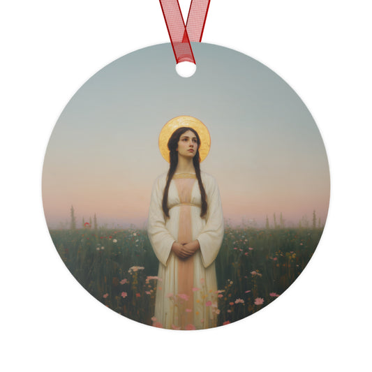 Saint Sabina Metal Ornament - Religious Holiday Christmas Ornament and Keepsake - Prayer Ornament