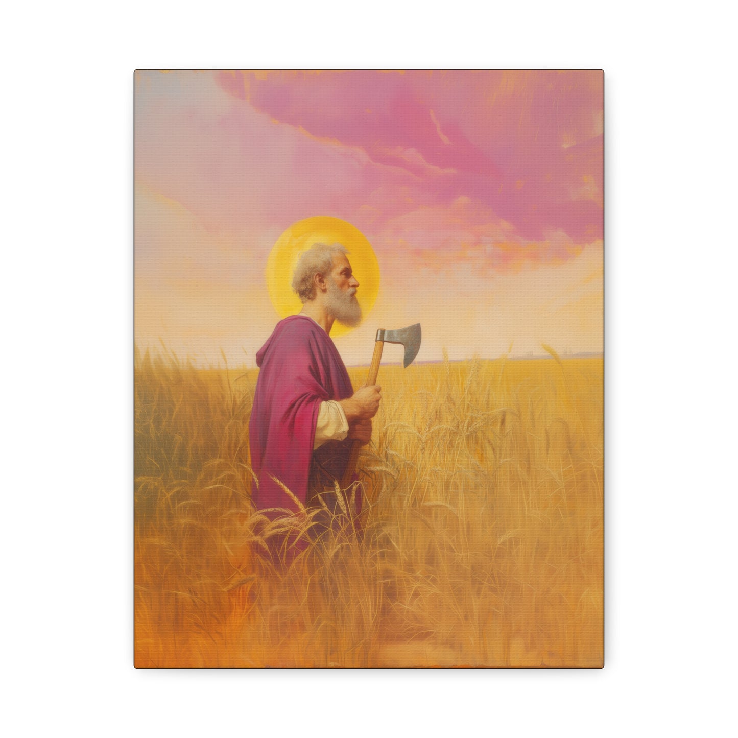 Saint Matthias -  Museum Wrapped Canvas - Sanctified Souls Print - Religious Art for your Home - Catholic Patron Saint Art