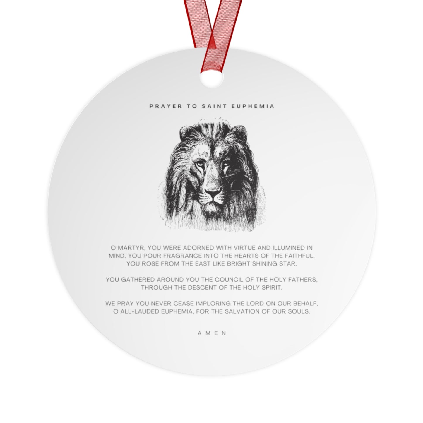 Saint Euphemia Metal Ornament - Religious Holiday Christmas Ornament and Keepsake - Double sided Keepsake Religious Ornament