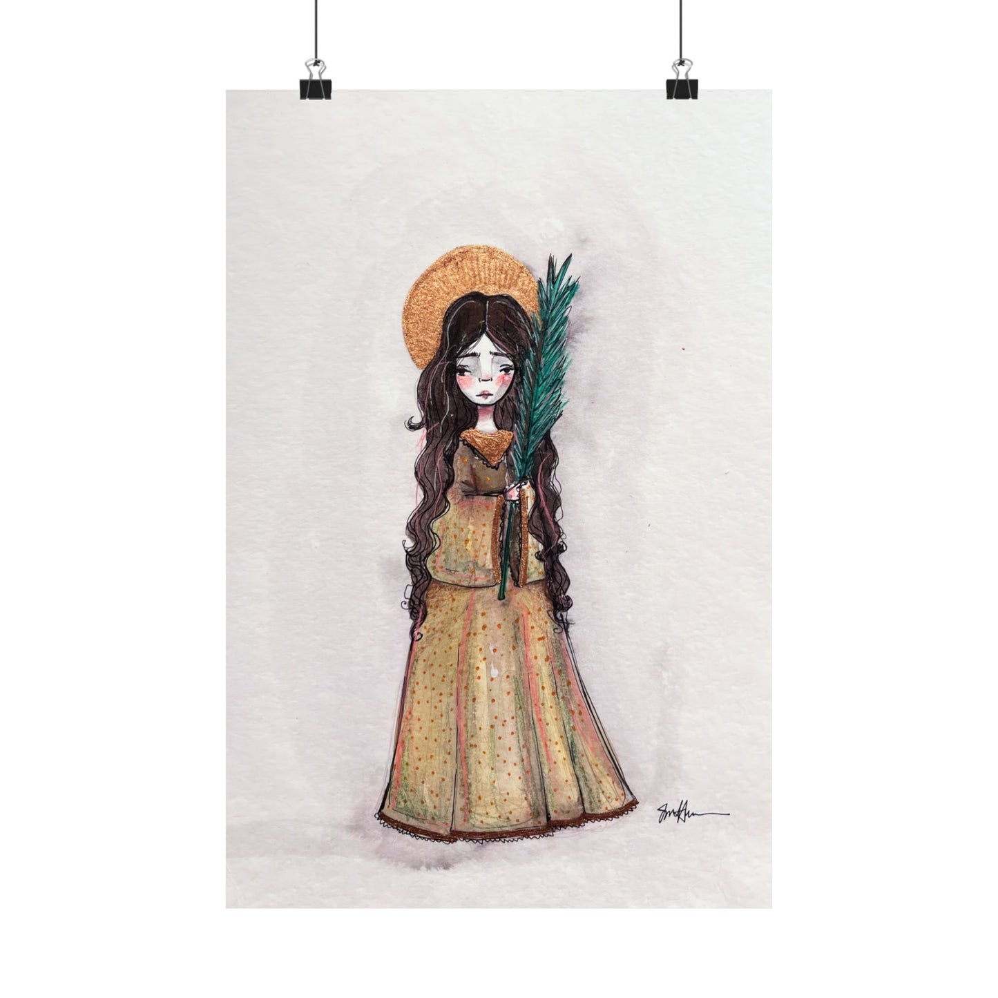 Saint Hope Poster - Hand-Drawn Art | Catholic Art Print | Faith Hope and Charity Middle Sister | Devotional Wall Art | Sanctified Solocosmo