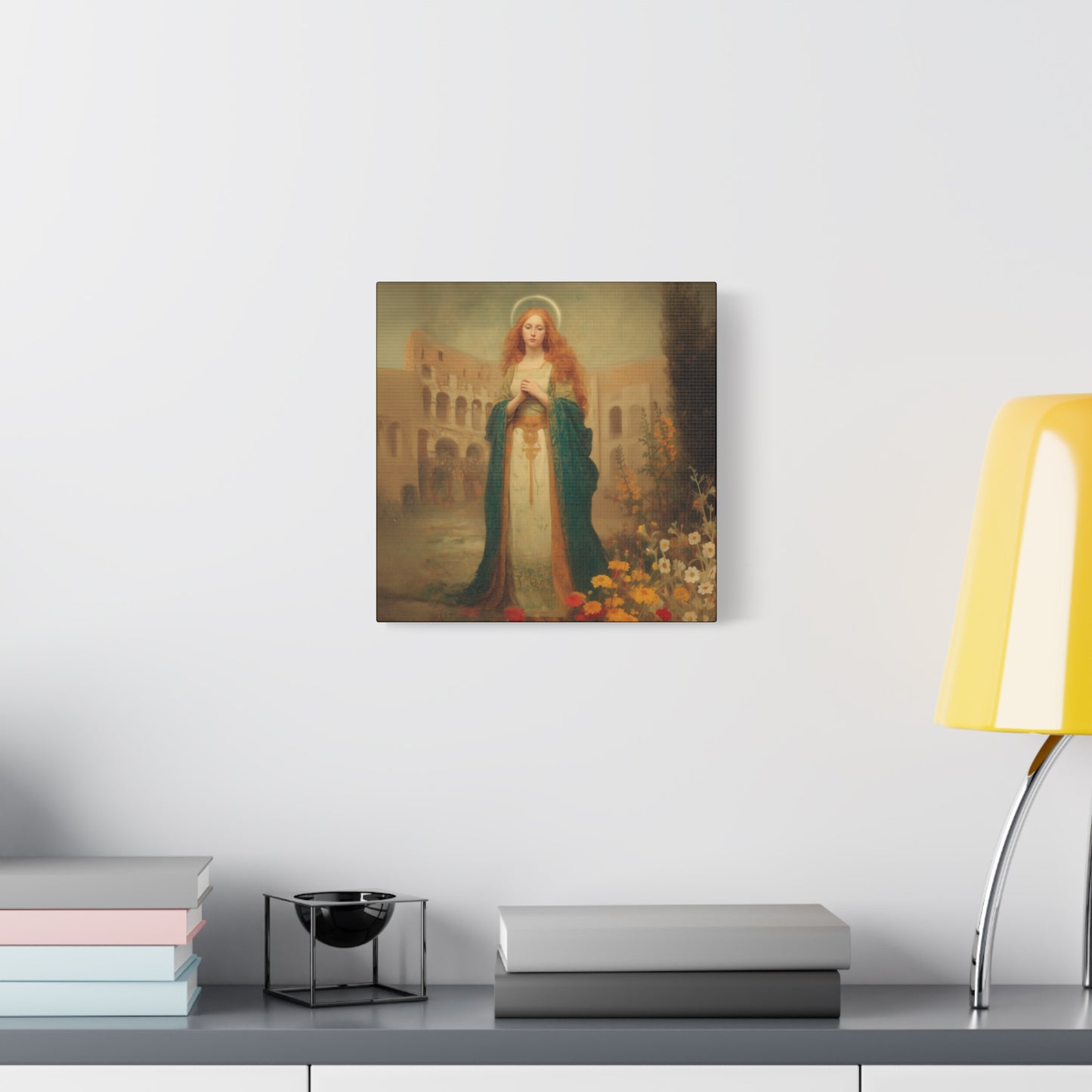 Saint Justina - Multiple Sizes - Catholic Home art - Museum Wrapped Canvas - Sanctified Souls Print - Catholic Martyr Art