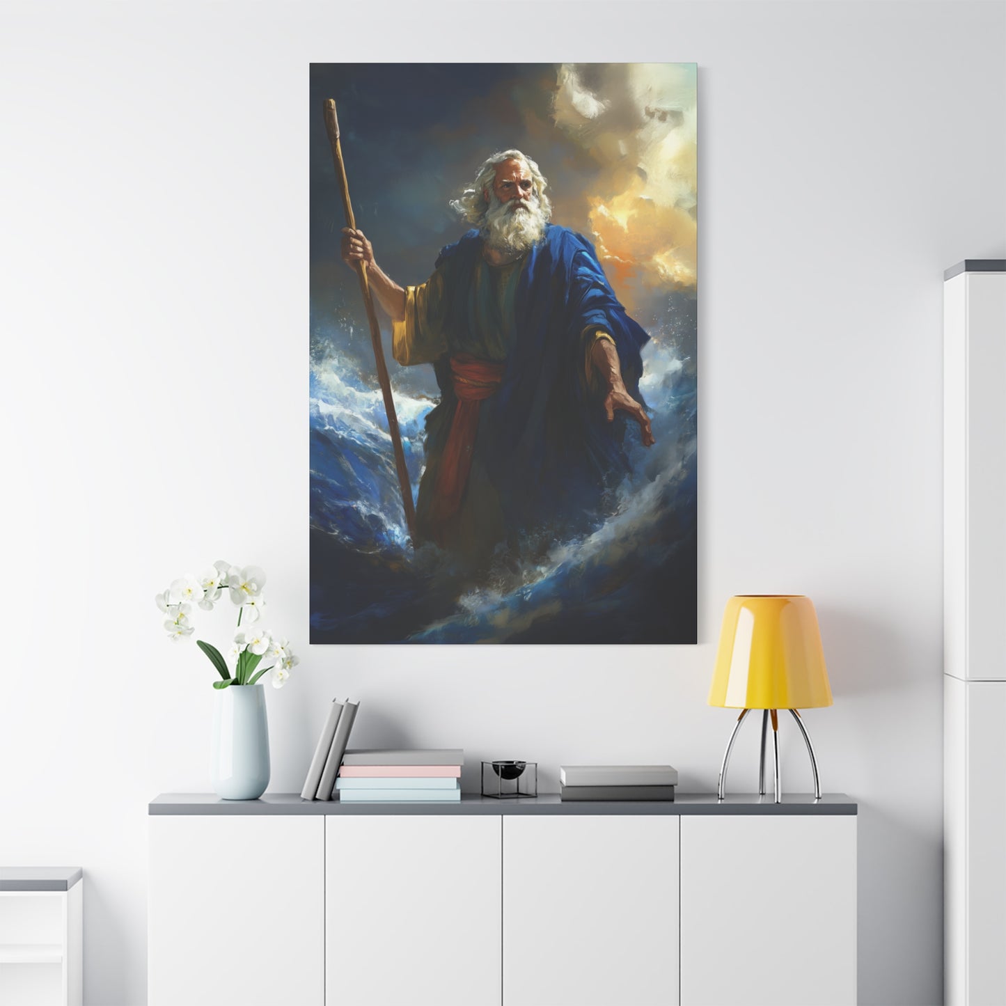Moses Before the Trembling Sea - Gallery Wrapped Canvas - Print - Religious Art for your Home - Catholic Art