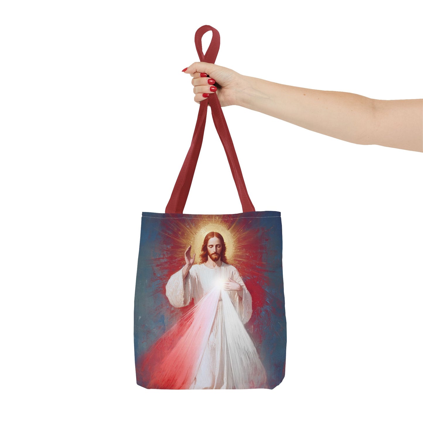 The Divine Mercy - Our Lord Jesus Christ - Tote Bag - Large Medium Small Faith Art Bag - Re-usable Tote Purse - Double Sided