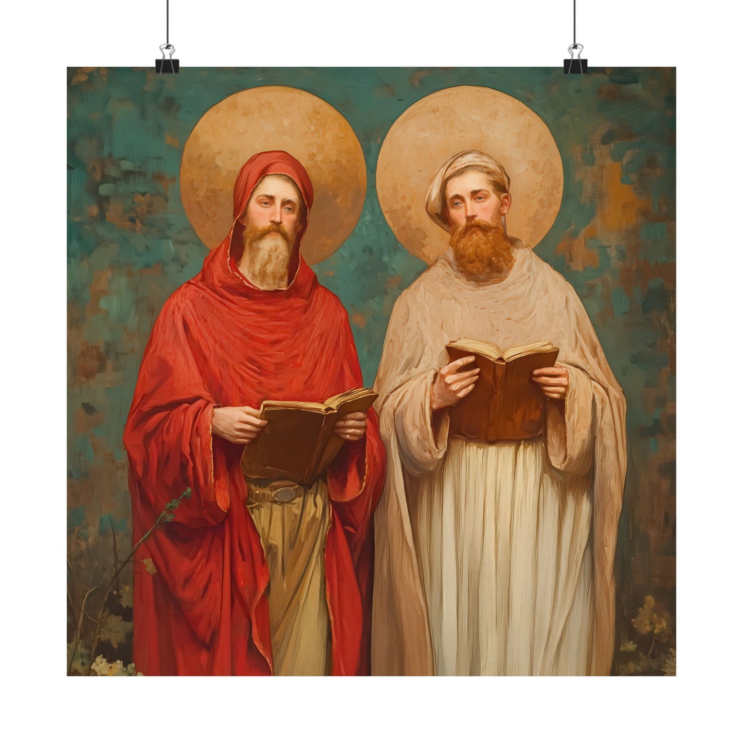 Saints Cosmas and Damian -  Catholic Art - Multiple Sizes - Premium Posters - Catholic Art - Christian Home - Brother Martyr Art - Christian