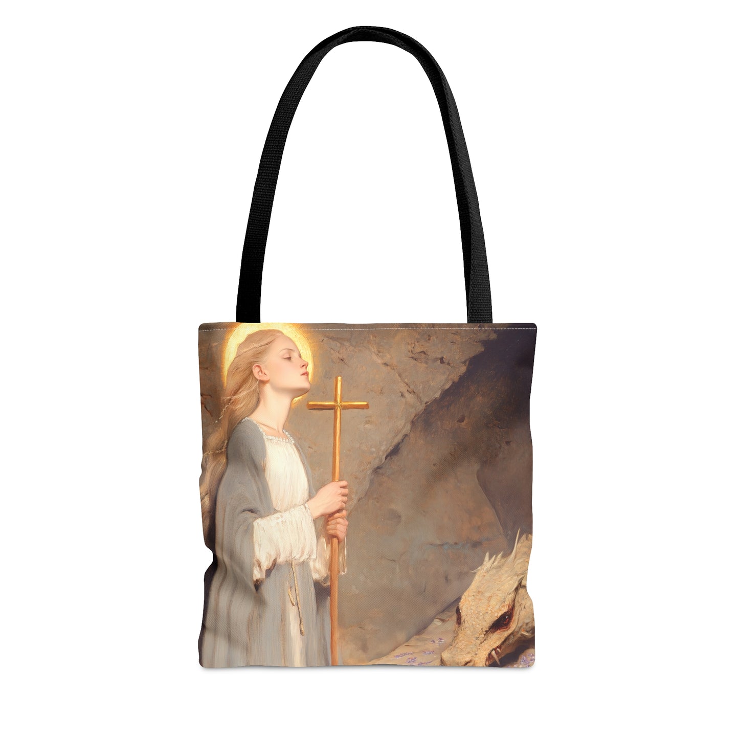 Saint Margaret of Antioch - Tote Bag - Large Medium Small Faith Art Bag - Bible Study Faith Purse - Double Sided