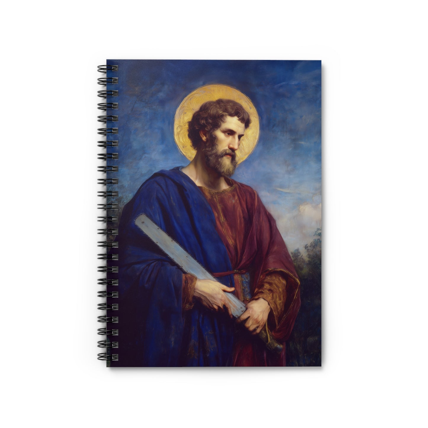 Saint Simon the Apostle / Simon the Zealot - Sanctified Souls Art - Religious Based Notebook - Spiral Notebook - Ruled Line