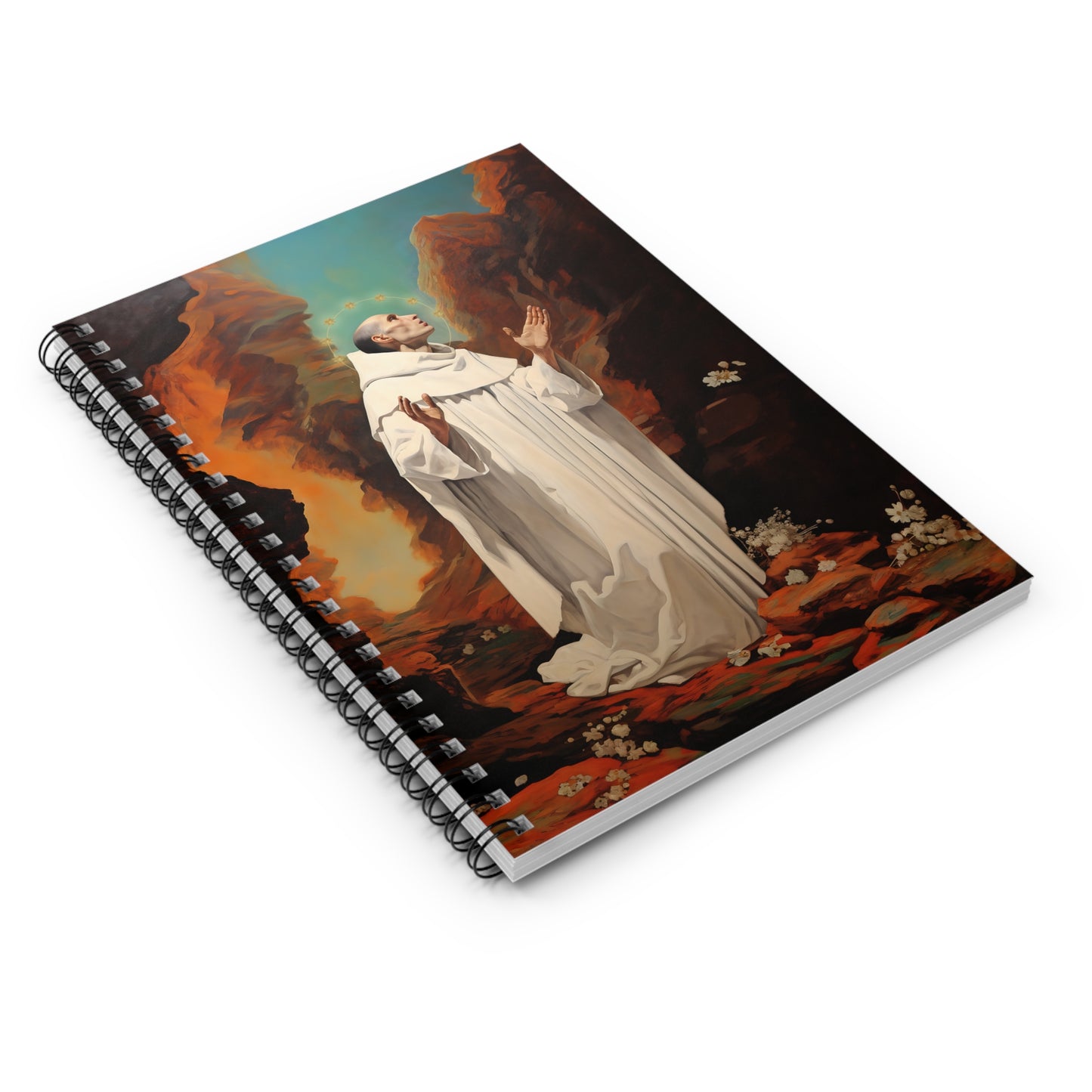 Saint Bruno Journal - Sanctified Souls Art - Religious Based Notebook - Spiral Notebook - Ruled Line