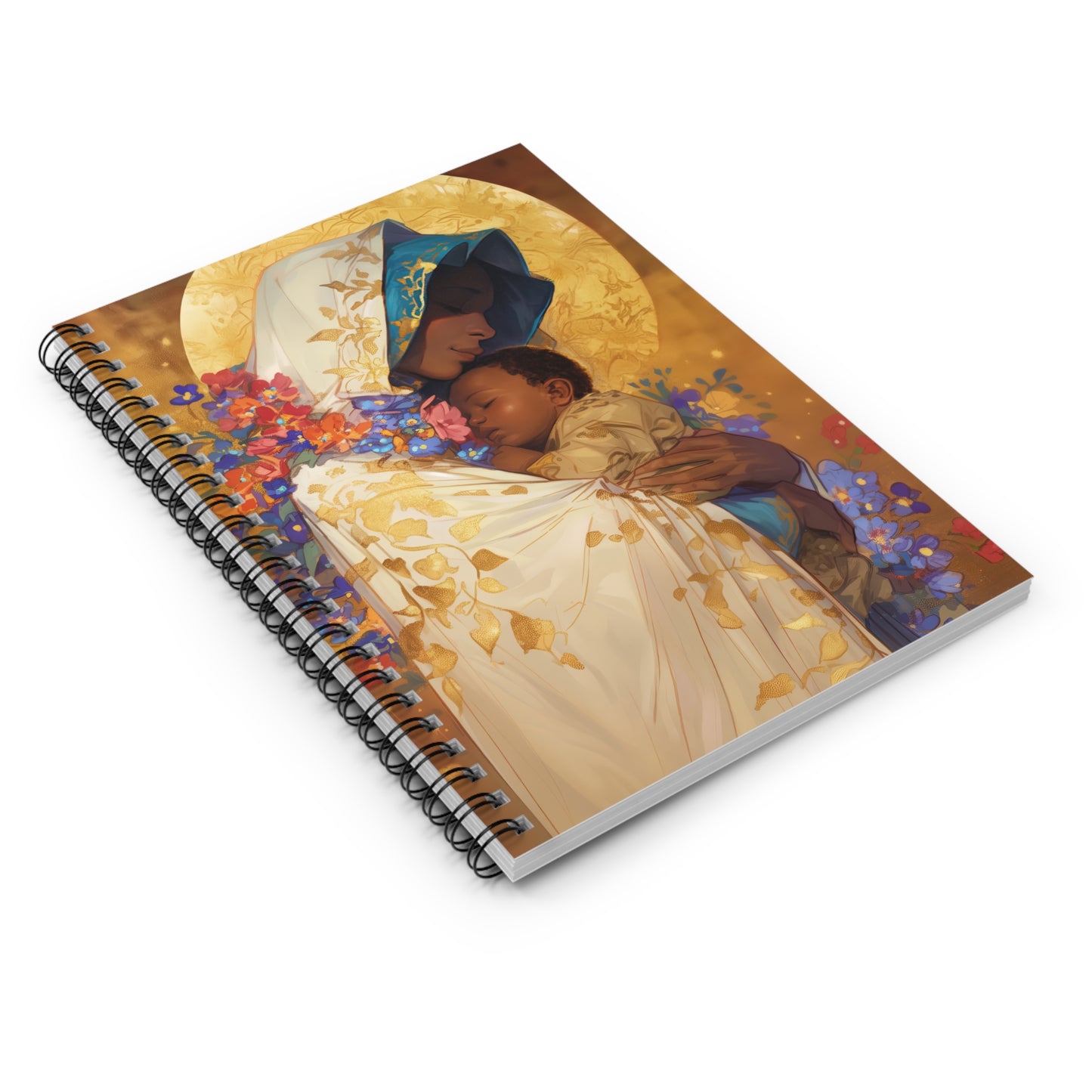 Divine Radiance- Our Lady of Kibeho's Blessing Sanctified Souls Art - Religious - Spiral Notebook - Ruled Line - Religious art