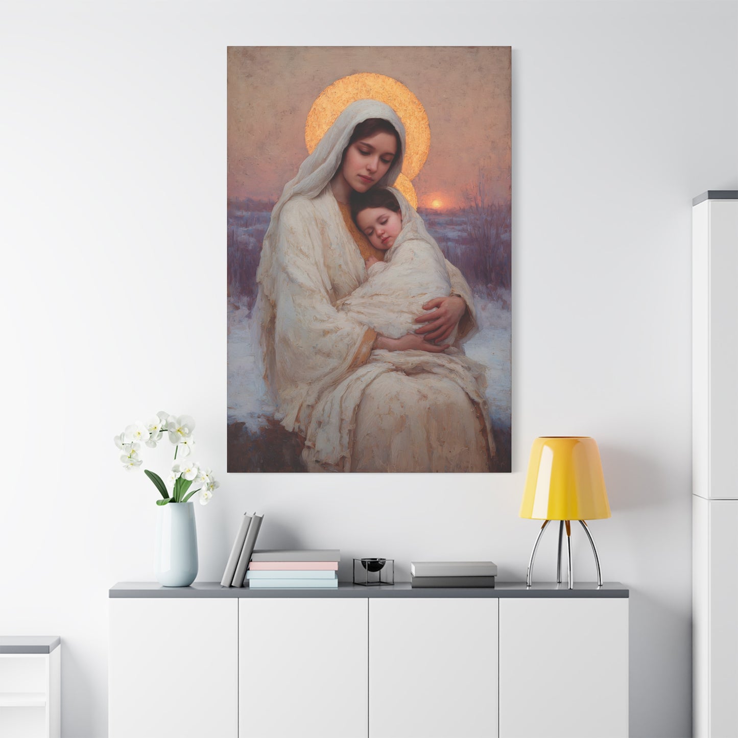 The Love That Stays - Mother Mary and the Christ Child - Gallery Wrapped Canvas - Print - Religious Art for your Home - Catholic Art Print