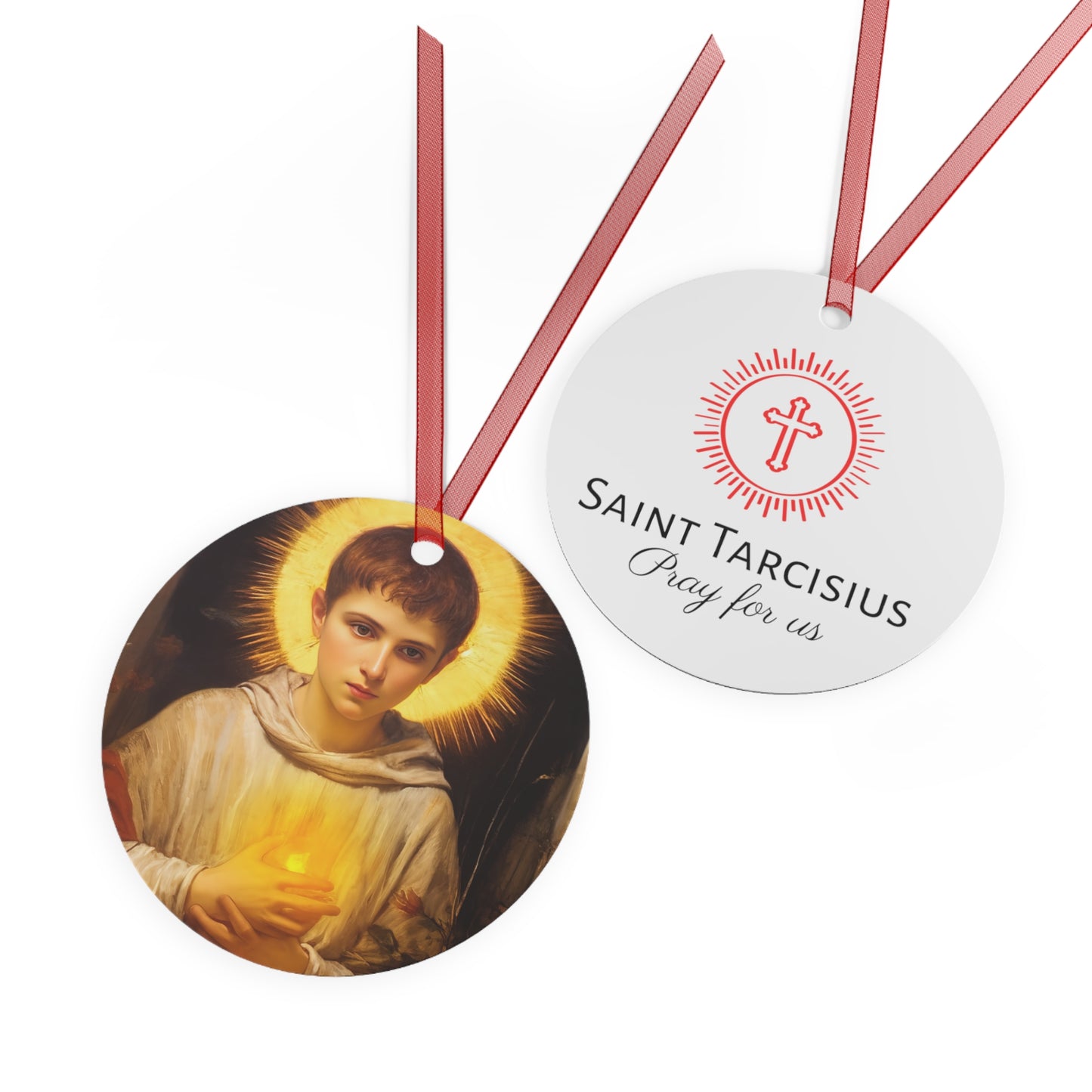 Saint Tarcisius - Religious Holiday Christmas Ornament and Keepsake - Double sided Keepsake Religious Ornament