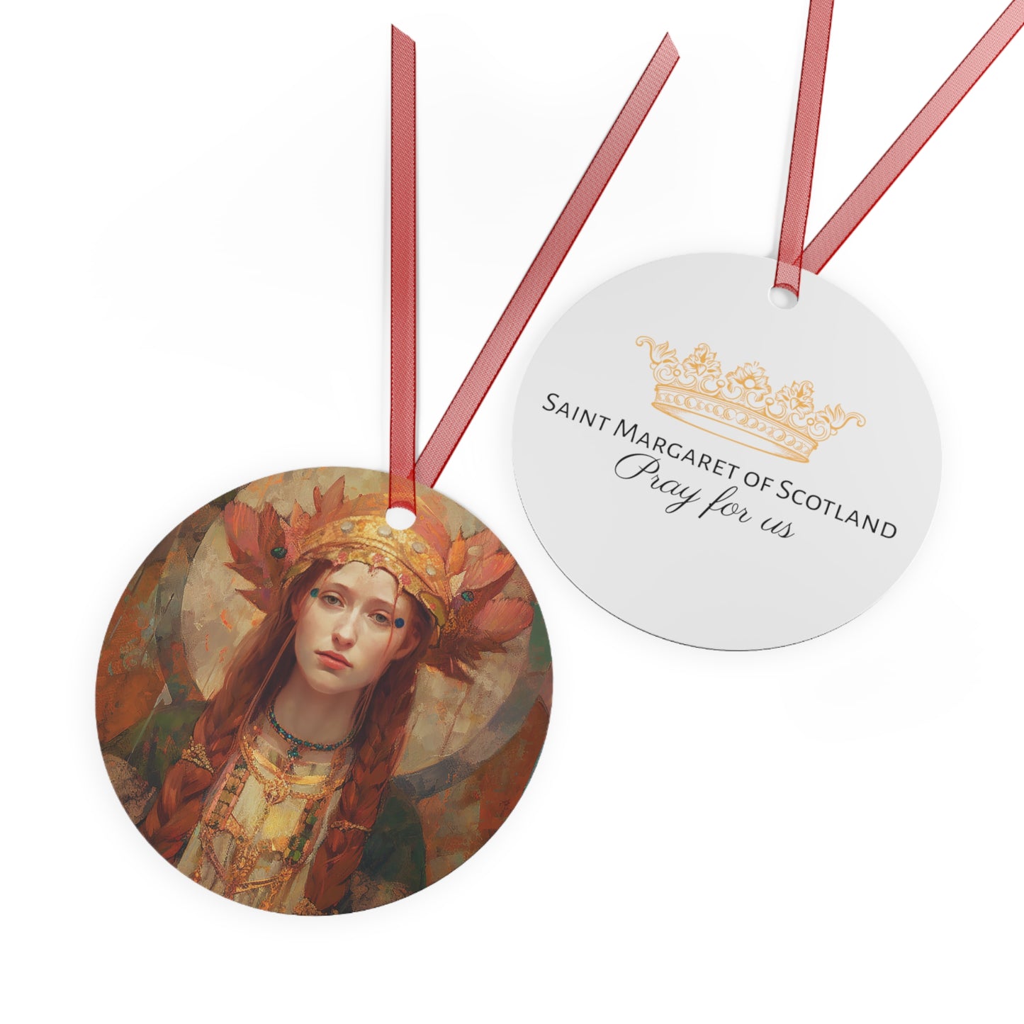 Saint Margaret of Scotland - Religious Holiday Christmas Ornament and Keepsake - Double sided Keepsake Religious Ornament