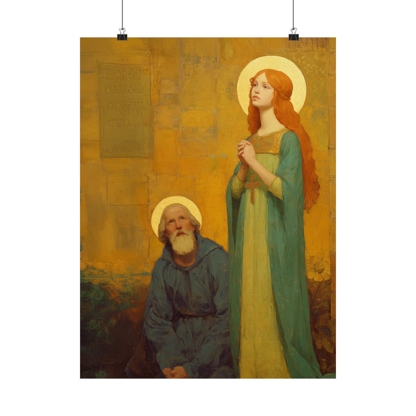 Saints Justina and Cyprian -  Catholic Art - Multiple Sizes - Premium Posters - Catholic Art - Christian Home - Catholic Saint Art
