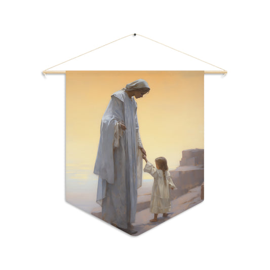 Saint Anne Wall Banner / Wall Hanging - Mother to the Virgin Mary - Prayer room - Catholic Home Art - 18" x 21"