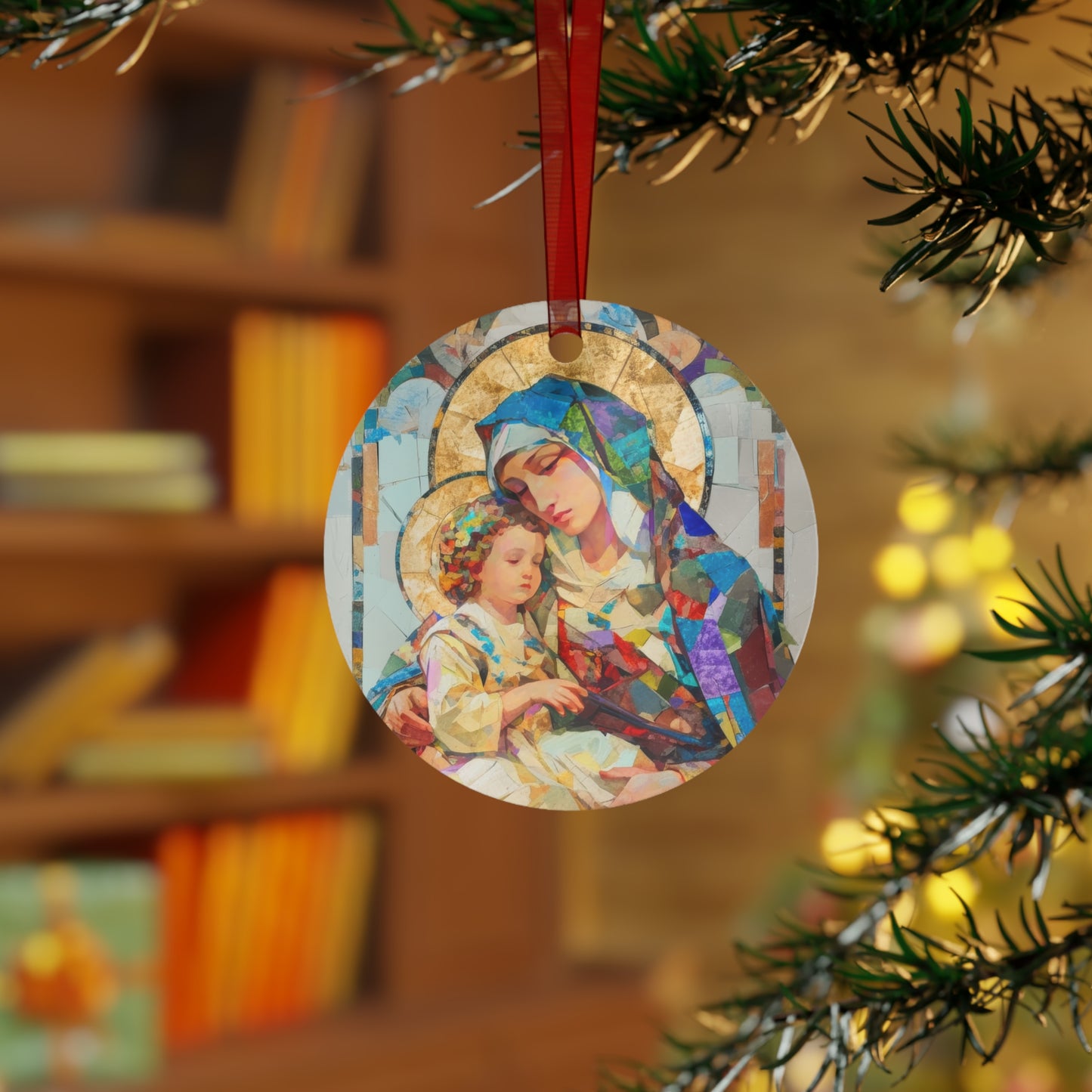 Virgin Mary - Light of All Saints Metal Ornament - Religious Holiday Christmas Ornament and Keepsake - Catholic Keepsake