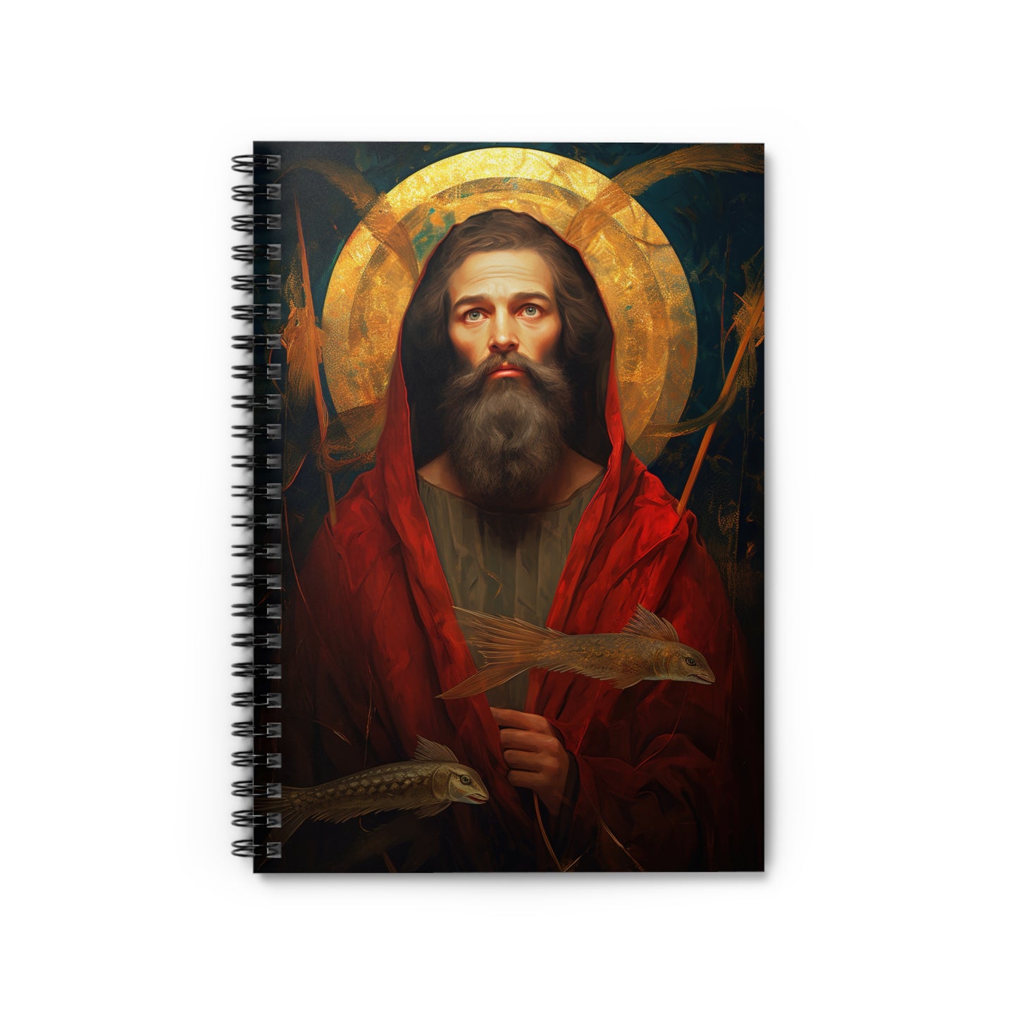 Saint Andrew the Apostle Journal - Sanctified Souls Art - Religious Based Notebook - Spiral Notebook - Ruled Line