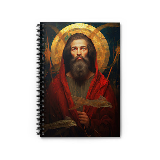 Saint Andrew the Apostle Journal - Sanctified Souls Art - Religious Based Notebook - Spiral Notebook - Ruled Line
