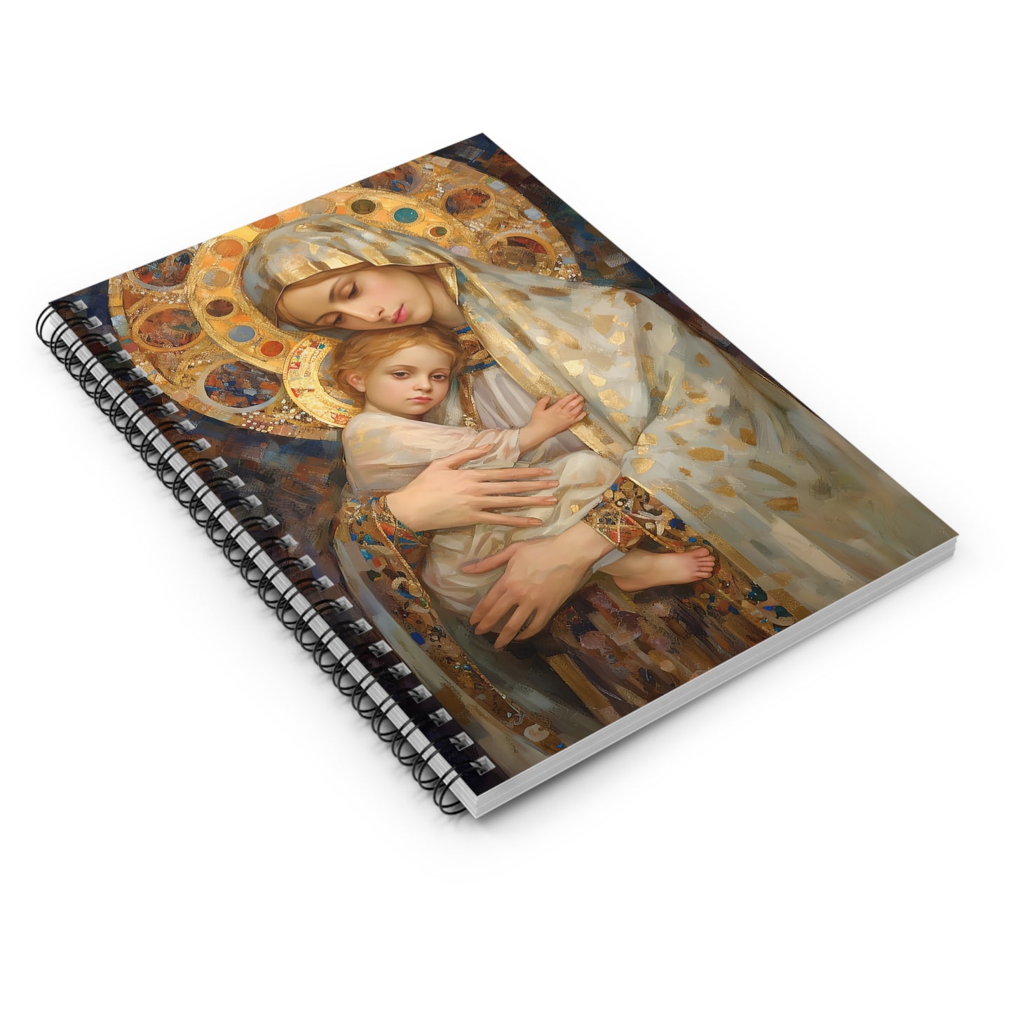 Madonna and Child Journal - Sanctified Souls Art - Religious Based Notebook - Spiral Notebook - Ruled Line - Virgin Mary and Christ Child