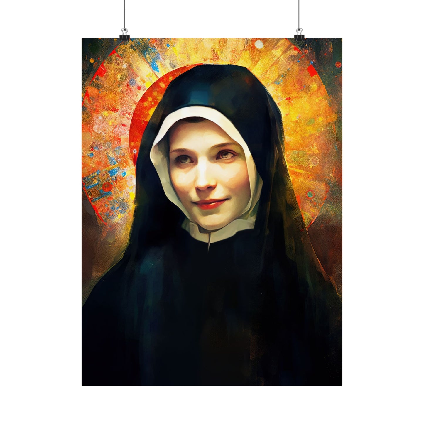 Saint Maria Faustina Kowalska Print - Sanctified Souls Print - Multiple Sizes - Premium Matte Vertical Posters
