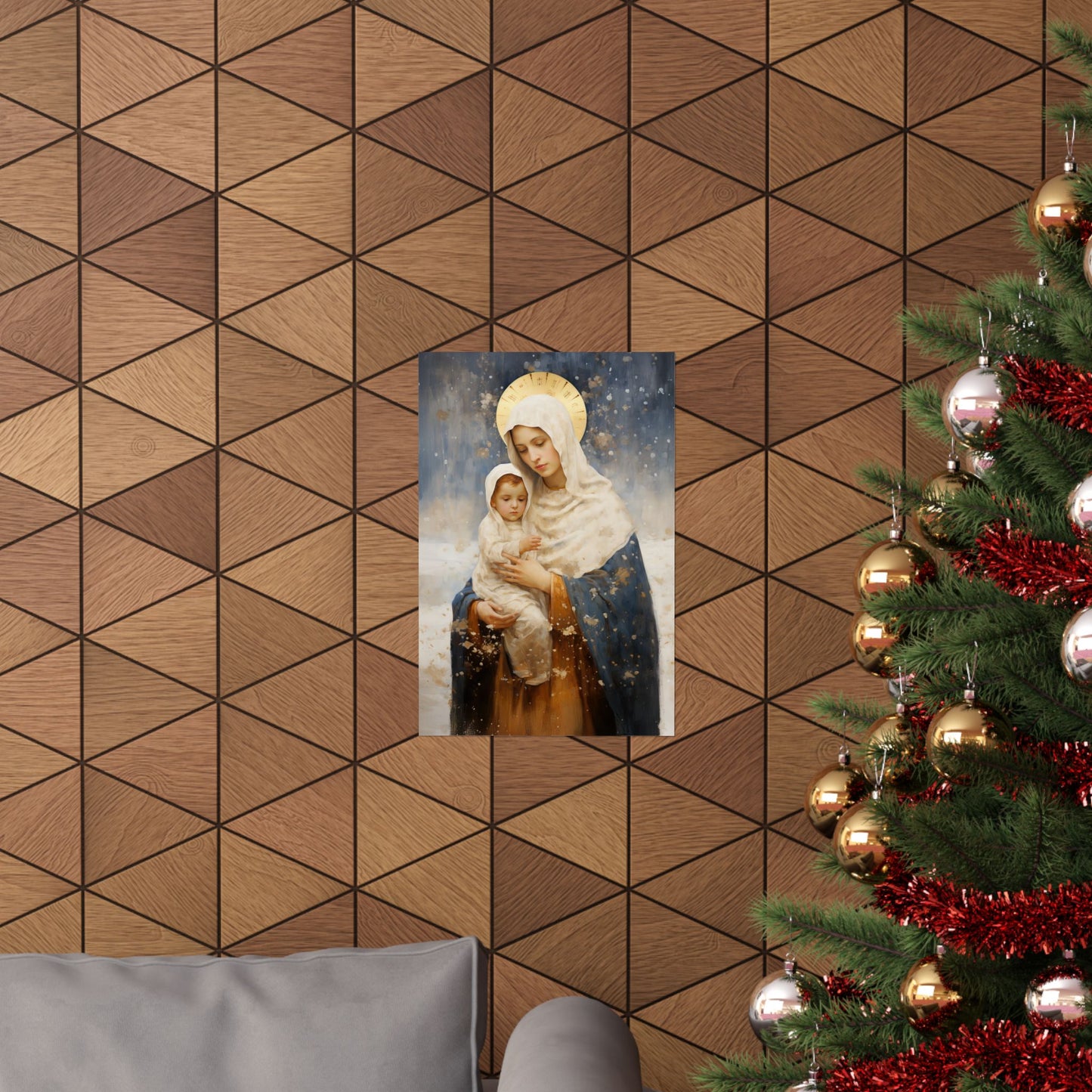 Winter's Grace : Our Lady of the Snows Print - Sanctified Souls Print - Multiple Sizes - Premium Matte Vertical Posters