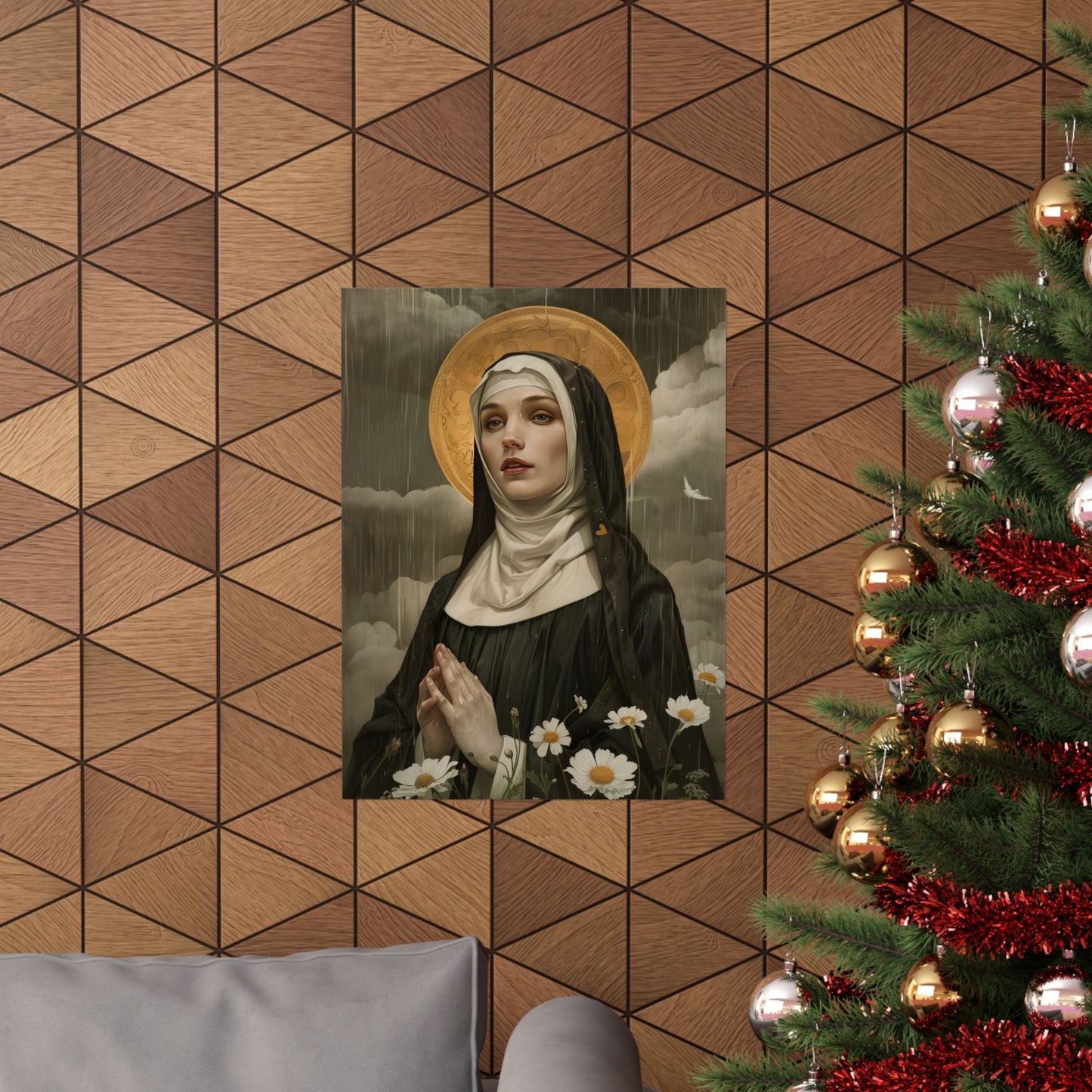 Saint Scholastica Print - Sanctified Souls Print - Multiple Sizes - Premium Matte Vertical Posters - Catholic Art for your home - Religious