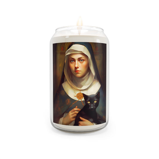 Saint Gertrude - Scented Prayer Candle, 13.75oz - Tall Size - Religious Prayer Candle - Catholic Art