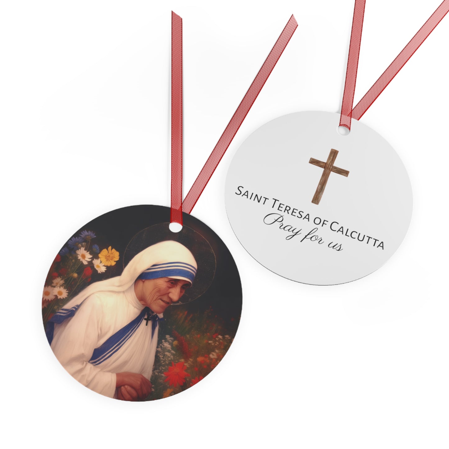 Saint Teresa of Calcutta Metal Ornament - Religious Holiday Christmas Ornament and Keepsake - Prayer Ornament