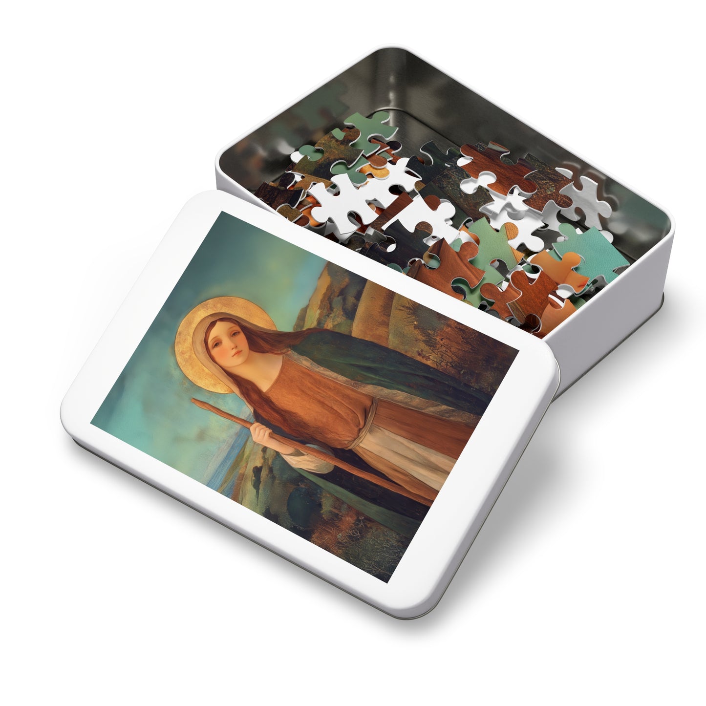 Saint Breage // Saint Breaca - Puzzle & Keepsake Tin - Religious Jigsaw Puzzle (30, 110, 252, 500,1000-Piece)