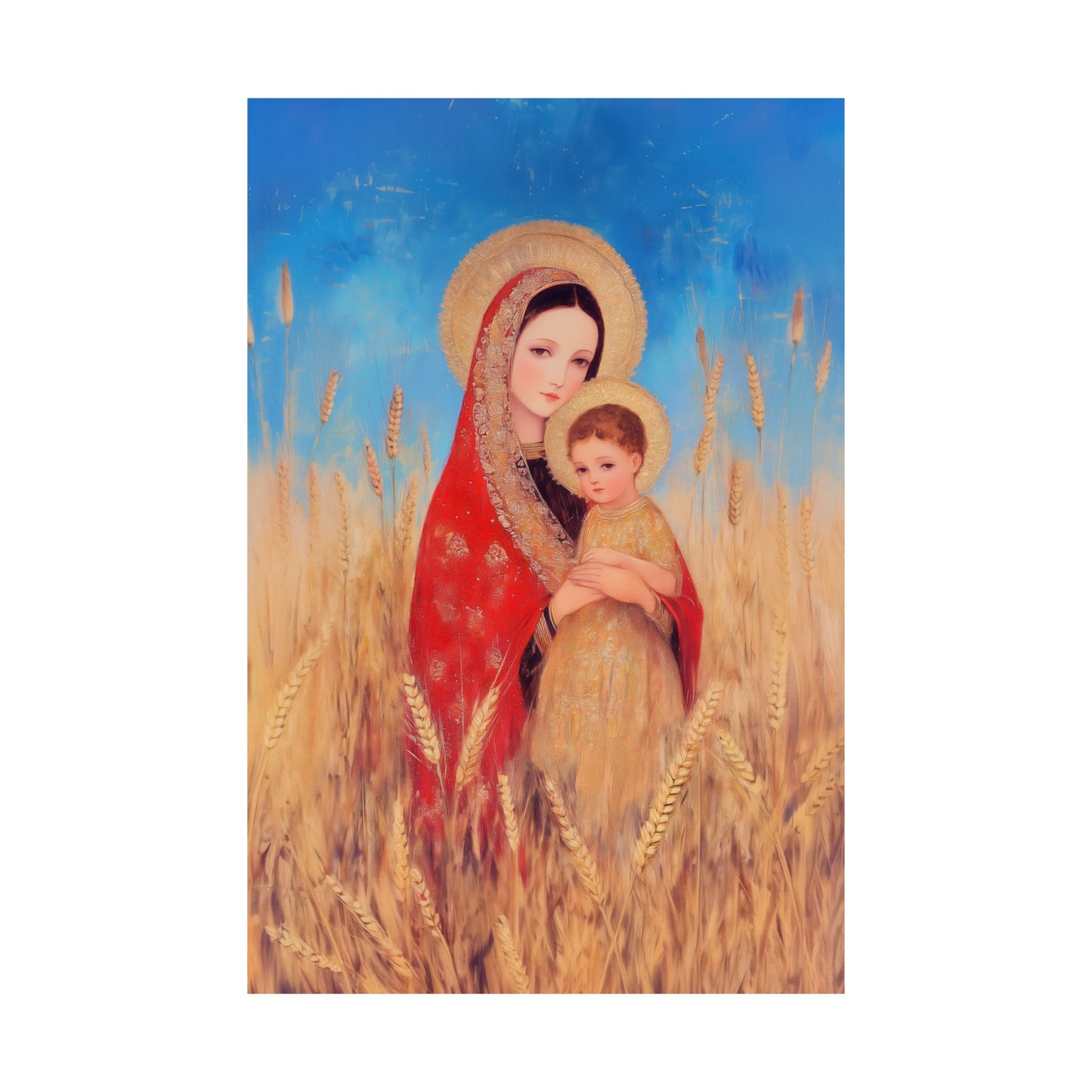 Our Lady of the Harvest - Sanctified Souls Print - Multiple Sizes - Premium Posters - Catholic Art - Christian Home