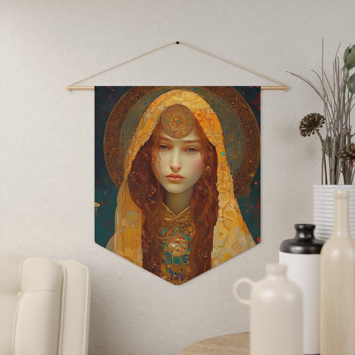 Saint Mary Magdalene Wall Banner / Wall Hanging / Religious art wall hanging - Religious Art - Prayer room - Catholic Art - 18" x 21"