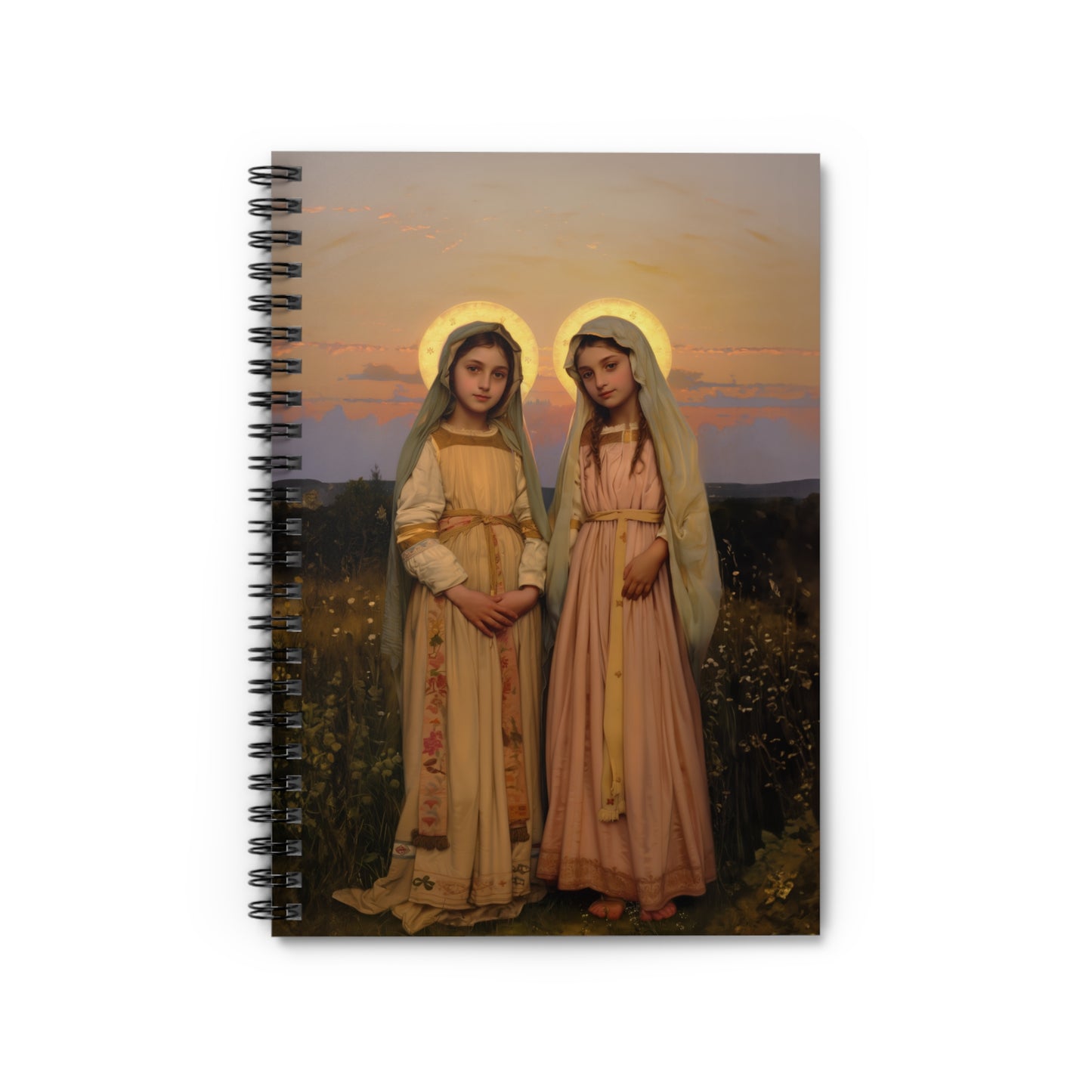 Saints Nunilo and Alodia  - Sanctified Souls Art - Religious - Spiral Notebook - Ruled - Catholic Religious - Devotional Prayer Journal