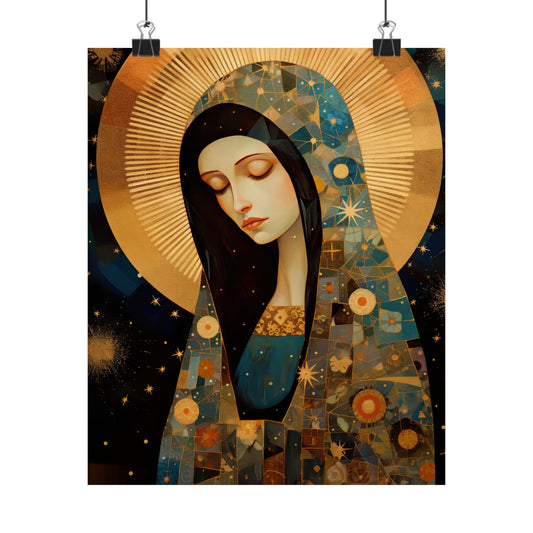 The Beloved Mother: Mary in Portrait - Sanctified Souls Print - Multiple Sizes - Premium Matte Vertical Posters
