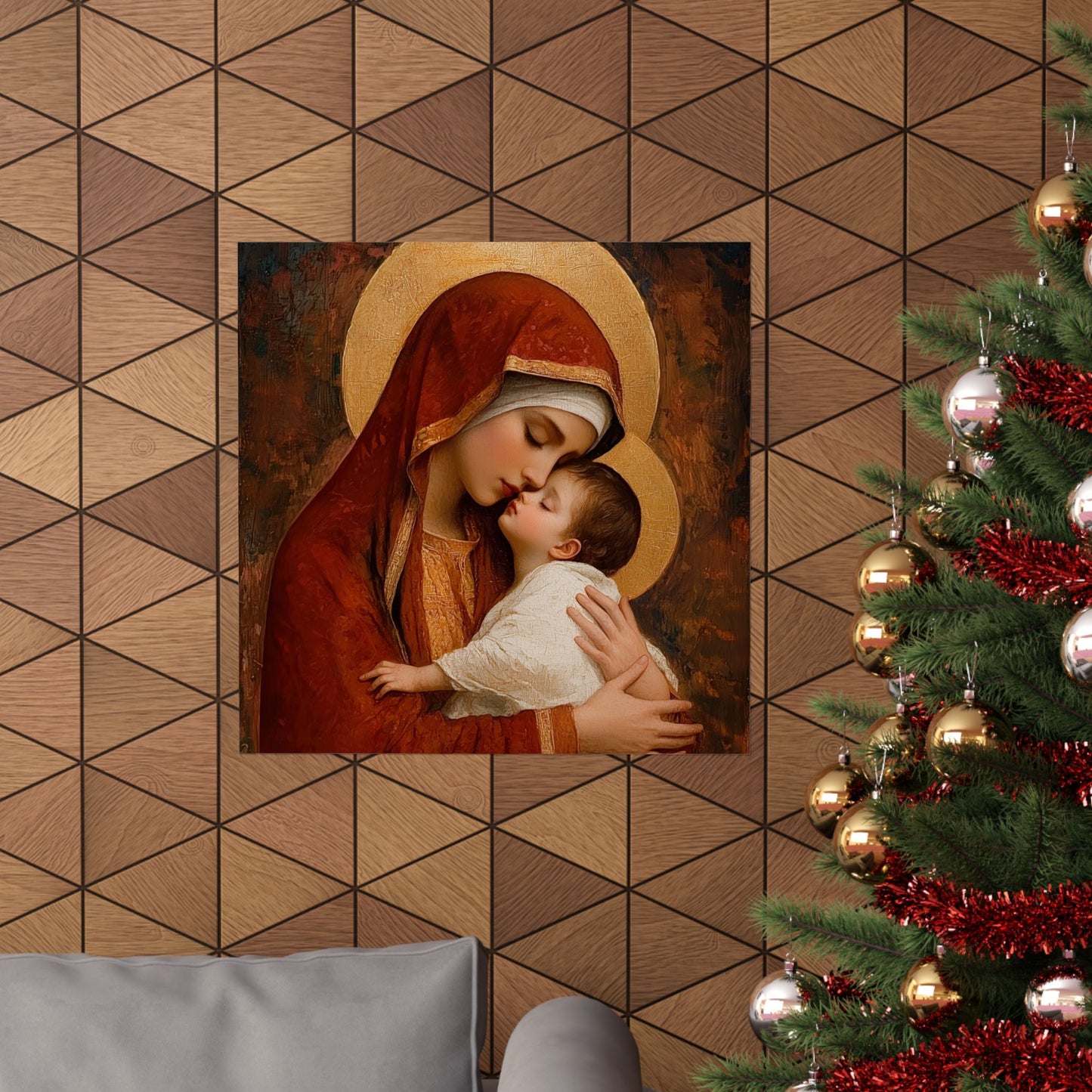 Our Lady of Tenderness - Mother Mary and the Christ Child - Marian Art - Sanctified Souls Print - Multiple Sizes - Premium Vertical Posters