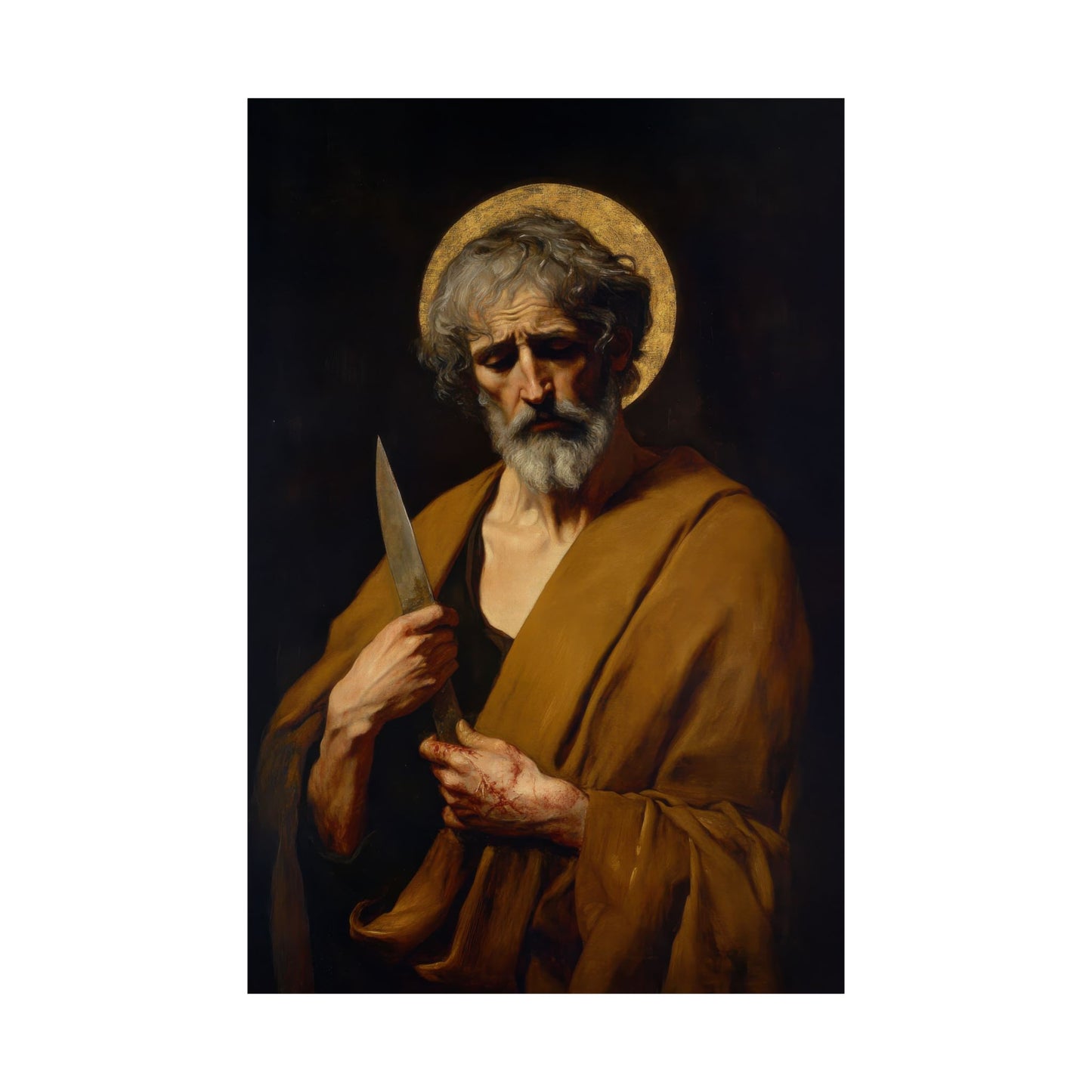 Saint Bartholomew the Apostle - Sanctified Souls Print - Multiple Sizes - Premium Posters - Catholic Art - Christian Home Decor Artwork