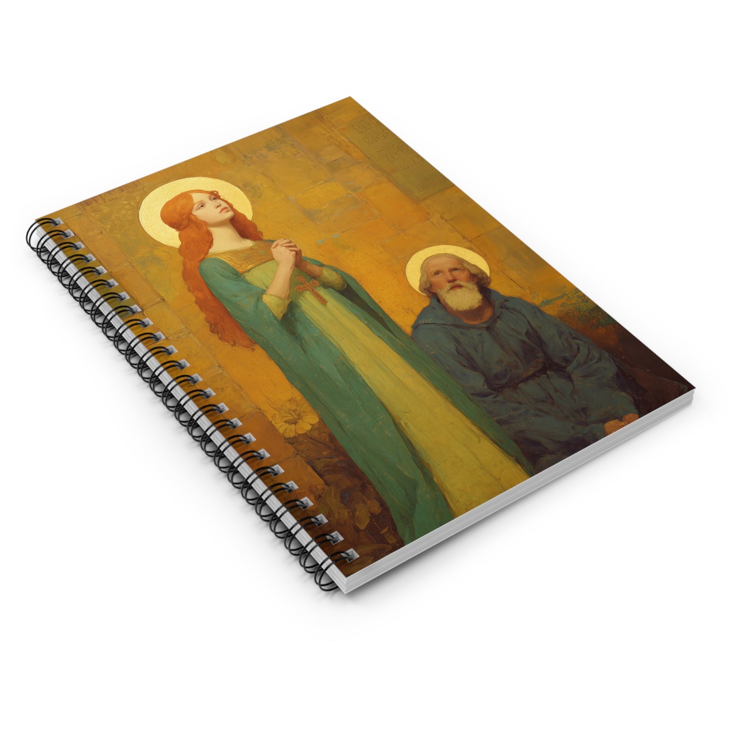 Saints Cyprian and Justina - Sanctified Souls Art - Religious Based Notebook - Spiral Notebook - Prayer journal - Martyr Art