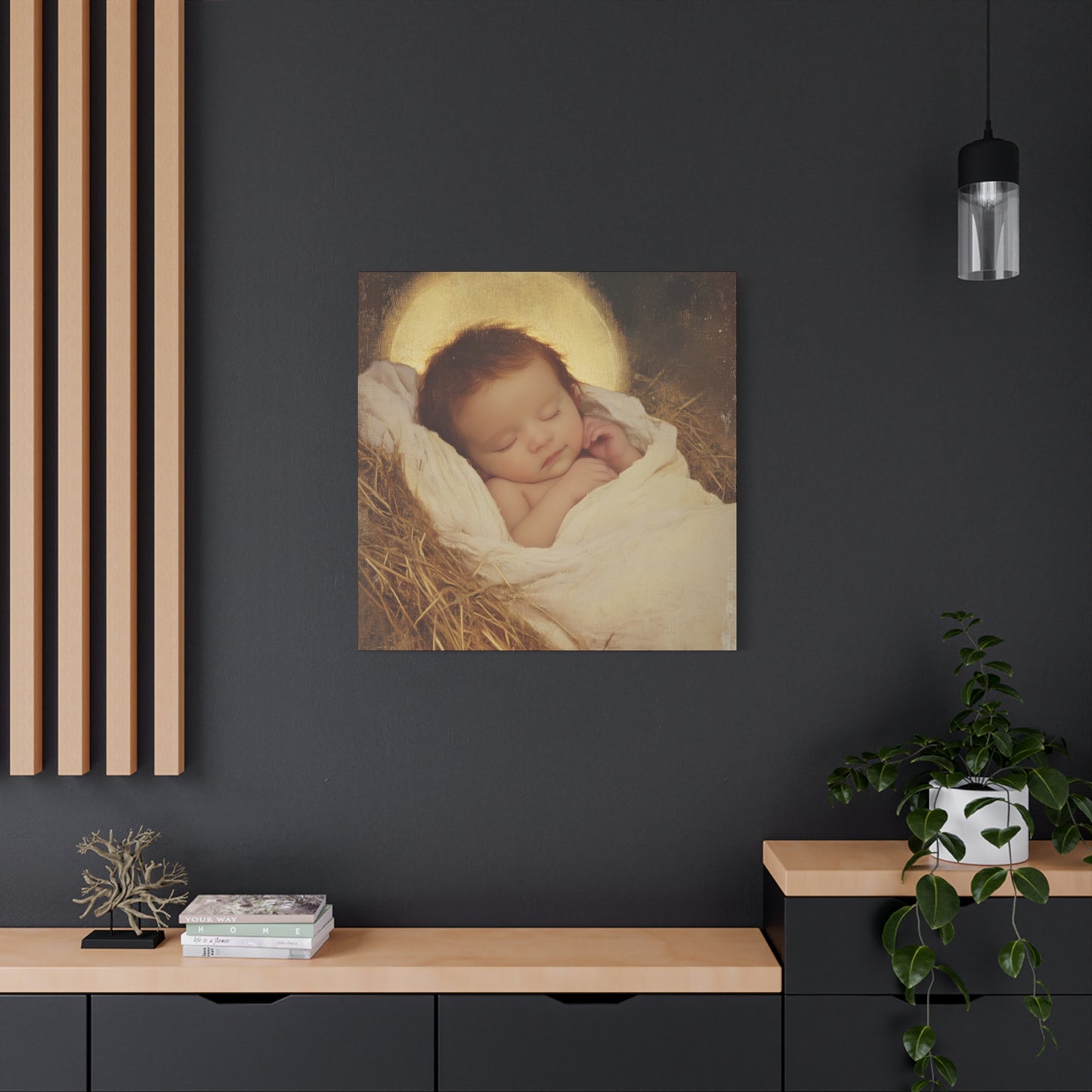 Jesus, the Newborn Light of the World - Gallery Wrapped Canvas - Print - Religious Art for your Home - Catholic Art Print