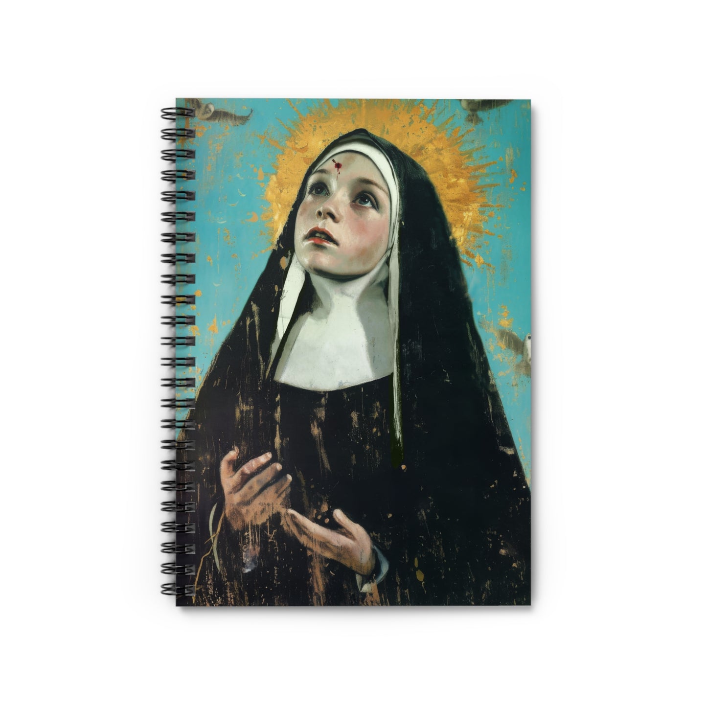 Saint Rita of Cascia - Sanctified Souls Art - Religious Based Notebook - Spiral Notebook - Ruled Line