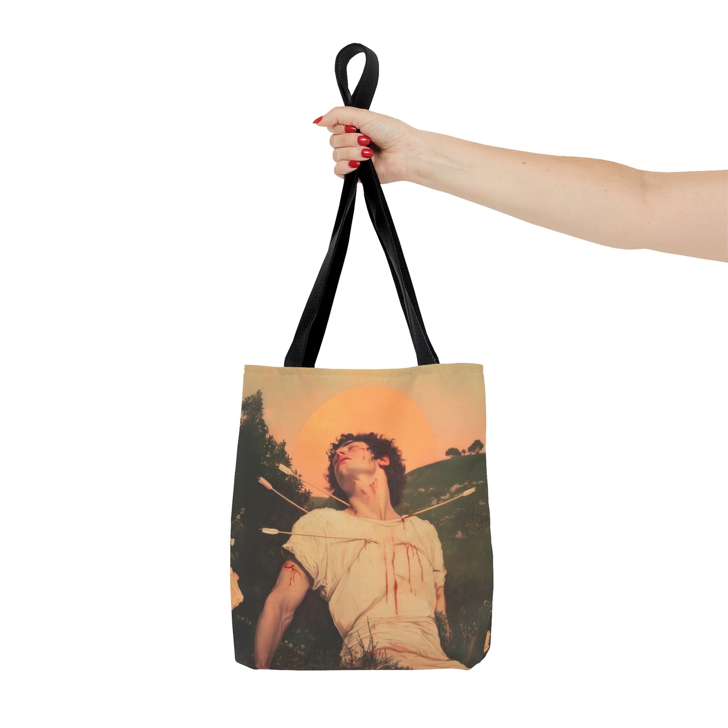 Saint Sebastian - Tote Bag - Large Medium Small Faith Art Bag - Bible Study Faith Purse - Double Sided